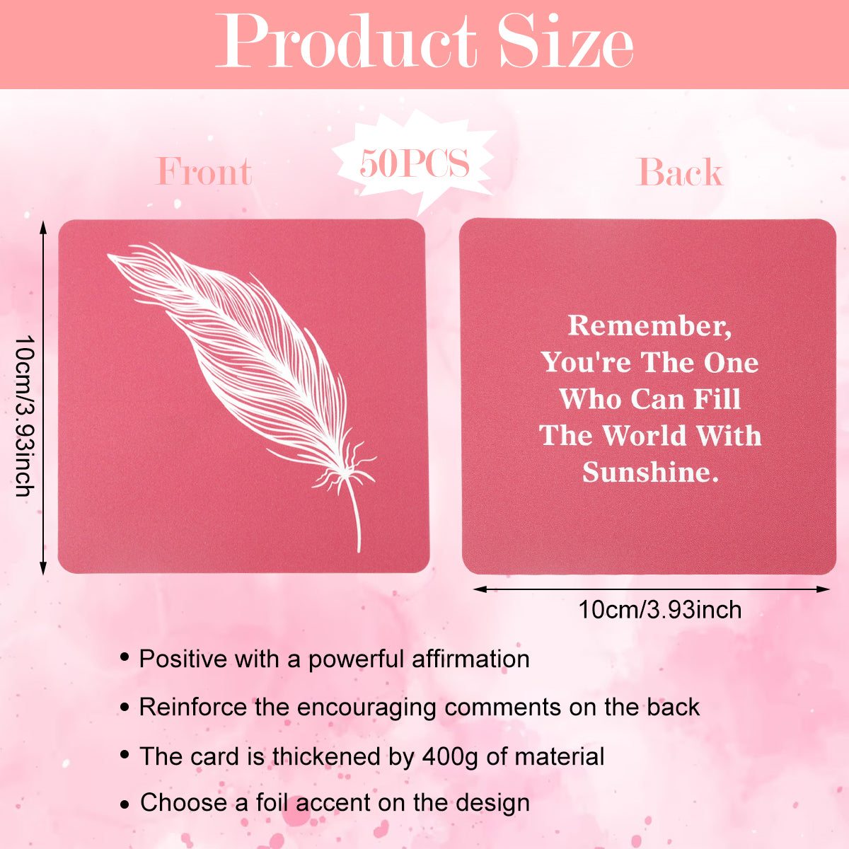 HASTHIP Positive Affirmations Cards for Women - 50 Mindfulness Cards with Affirmations and Inspirational Quotes - Motivational Cards, Meditation Cards, Gift for Women