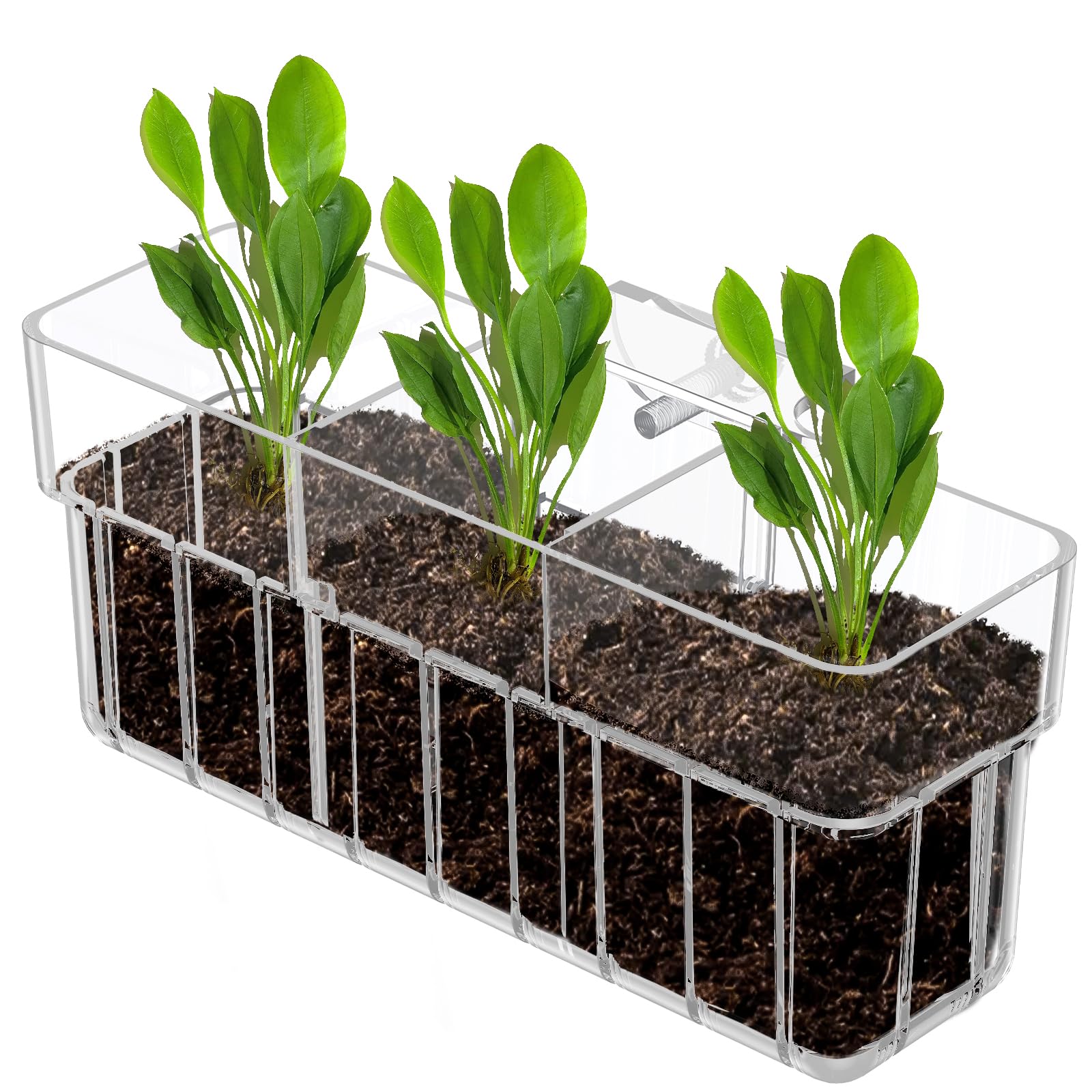 Qpets® Clear Acrylic Aquarium Plant Holder for Fish Tanks