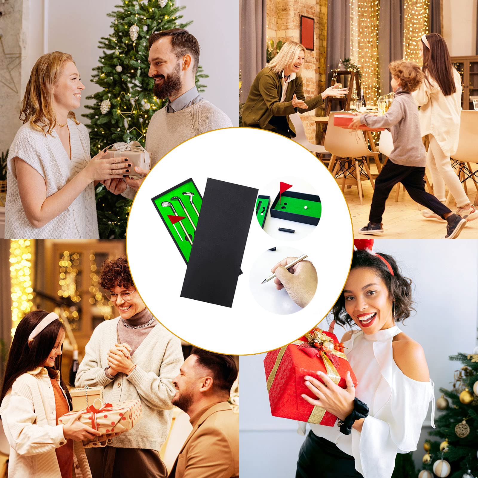 HASTHIP Golf Clubs Ballpoint Pen Set for Desk Games with Mini Golf Course | Creative Gift for Golf Lovers