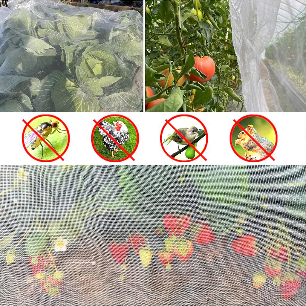 HASTHIP® 2.5*10m Ultra Fine Garden Mesh Netting for Plant Protctive, Durable PE Plant Netting Cover for Protect Your Vegetables, Fruits, Flower & Trees, Greenhouse Cover Protection Mesh Net Covers