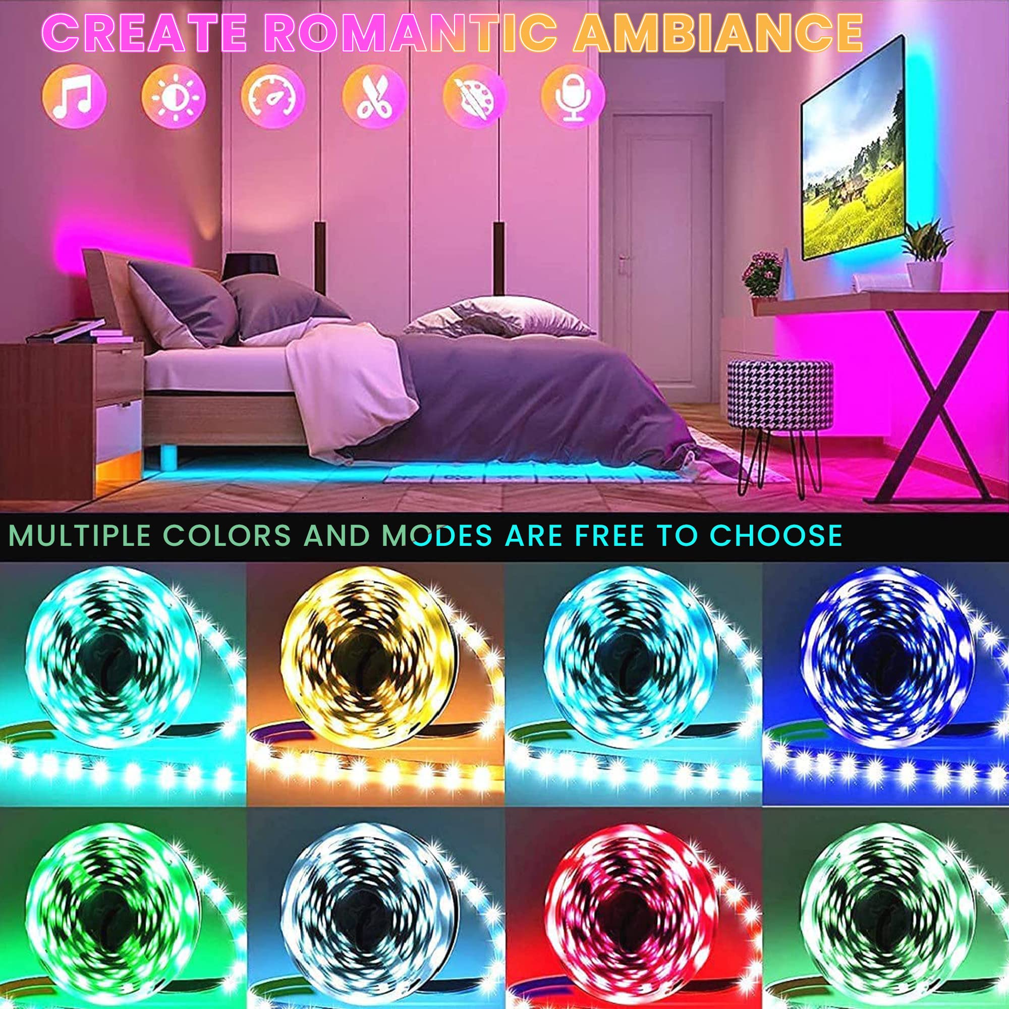 ELEPHANTBOAT RGBIC Led Strip Lights with Remote IP65 Waterproof 5M/16.4Ft 90 Led Strips for Home Decoration WiFi App Control Smart RGB Led Strip Work with Alexa and Google Assistant Music Sync Party