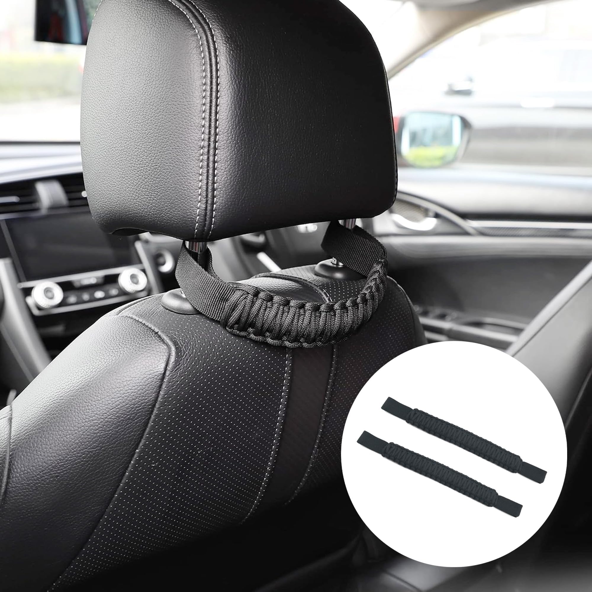 STHIRA Car Seat Headrest Grab Handles for Rear Passenger Support 11.81 in Nylon | Easy Install