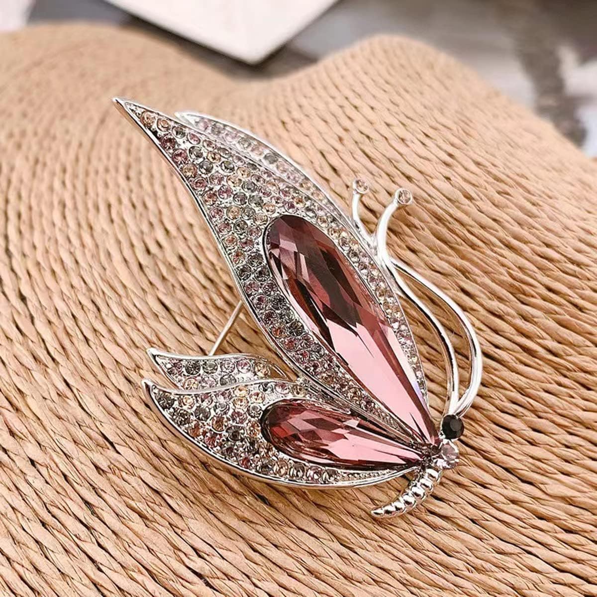 Venzina® Brooch Pin for Women Girls Stylish Rhinestone Fashion Butterfly Brooch for Women Dress Blazer Alloy Saree Brooch Pin for Women Dresses, Suit, Scarves and Sweater