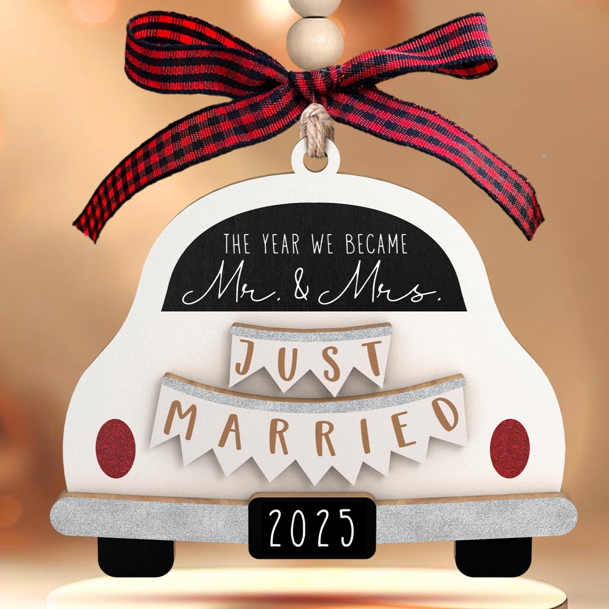PATPAT® Mr and Mrs Gifts - Gift for Couples 2025, Bride, Future Mr and Mrs - Bridal Shower Bride Gift Ideas for Her, Married Couple, Newlywed - Wood Hanging Ornament