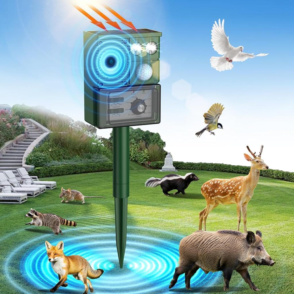 HASTHIP® Solar Ultrasound Animal Repellent Outdoor
