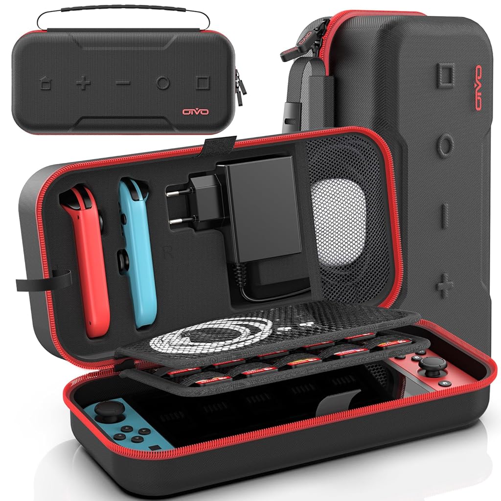ZORBES® Compatible with Switch Storage Bag Travel Case for Switch/OLED Game Console EVA Waterproof Anti-scratch Travel Bag Accessories Storage Bag for Switch/OLED, with  20 Switch Games Slots