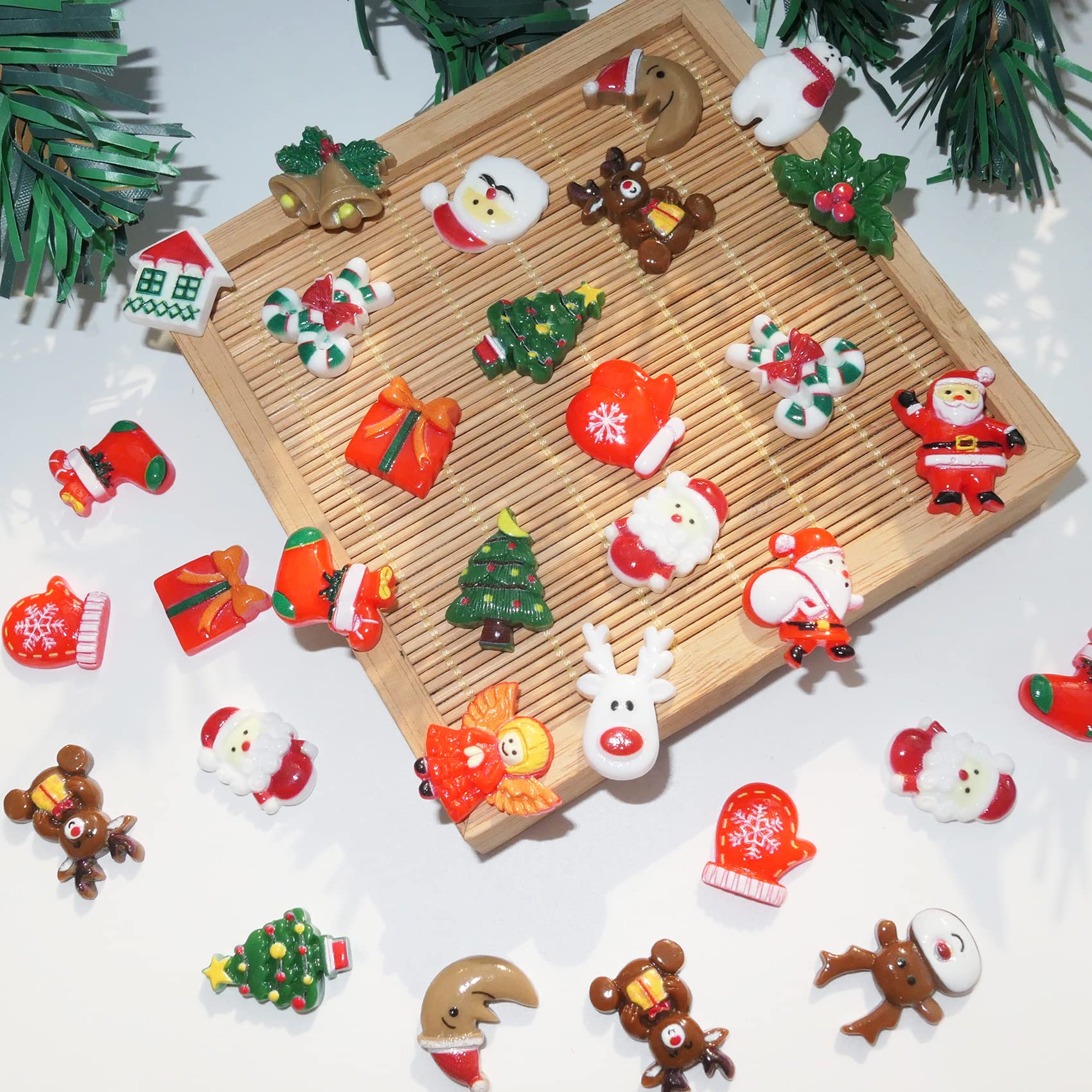 Venzina Christmas Resin Charms for Home Decor featuring 100 Mini Flatback Ornaments | DIY Crafts