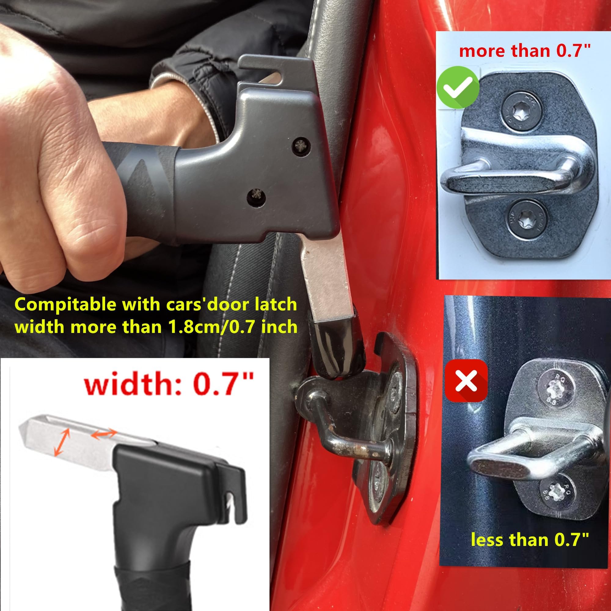 STHIRA Car Assist Handle for Elderly with Safety Hammer and Belt Cutter 165lbs Load | Aluminum Alloy Anti Slip Grip