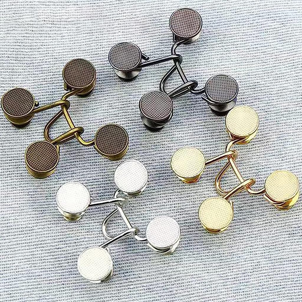 Venzina Waist Buckle Extender for Loose Jeans featuring Detachable Metal Button Pins | 4 Pairs