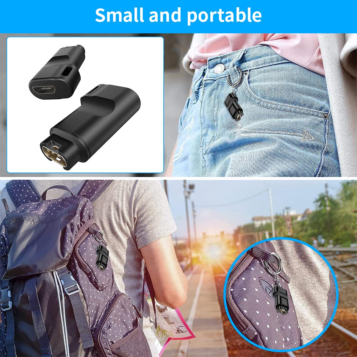 ZORBES Watch Charger to Type C Adapter for Garmin with Voltage Regulator and PTC | Compact 1.5×0.7×2.5 cm Portable Design