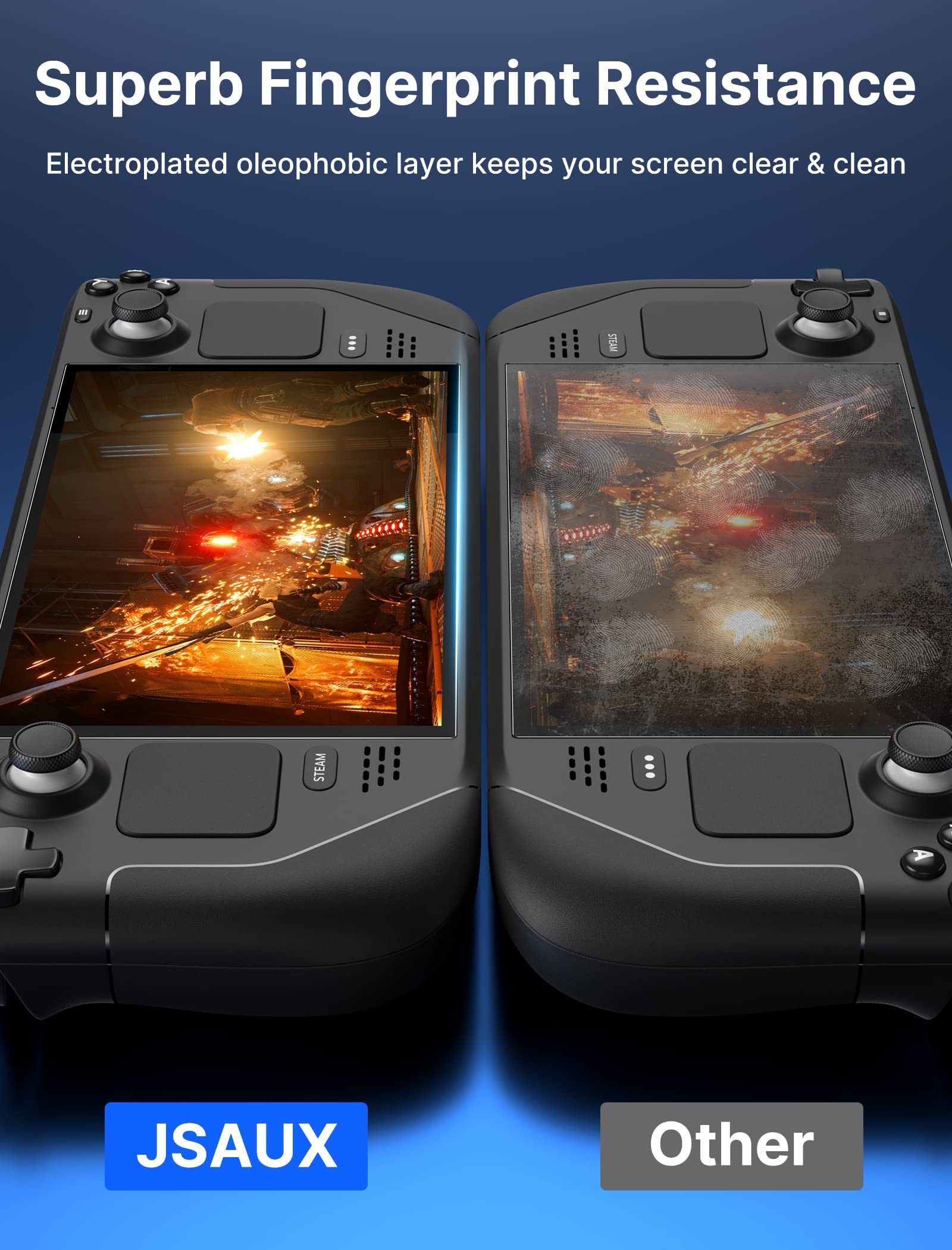 JSAUX Steam Deck Screen Protector 2 Pack with 9H Tempered Glass and Guiding Frame | Scratch Resistant Full Coverage 7 Inch