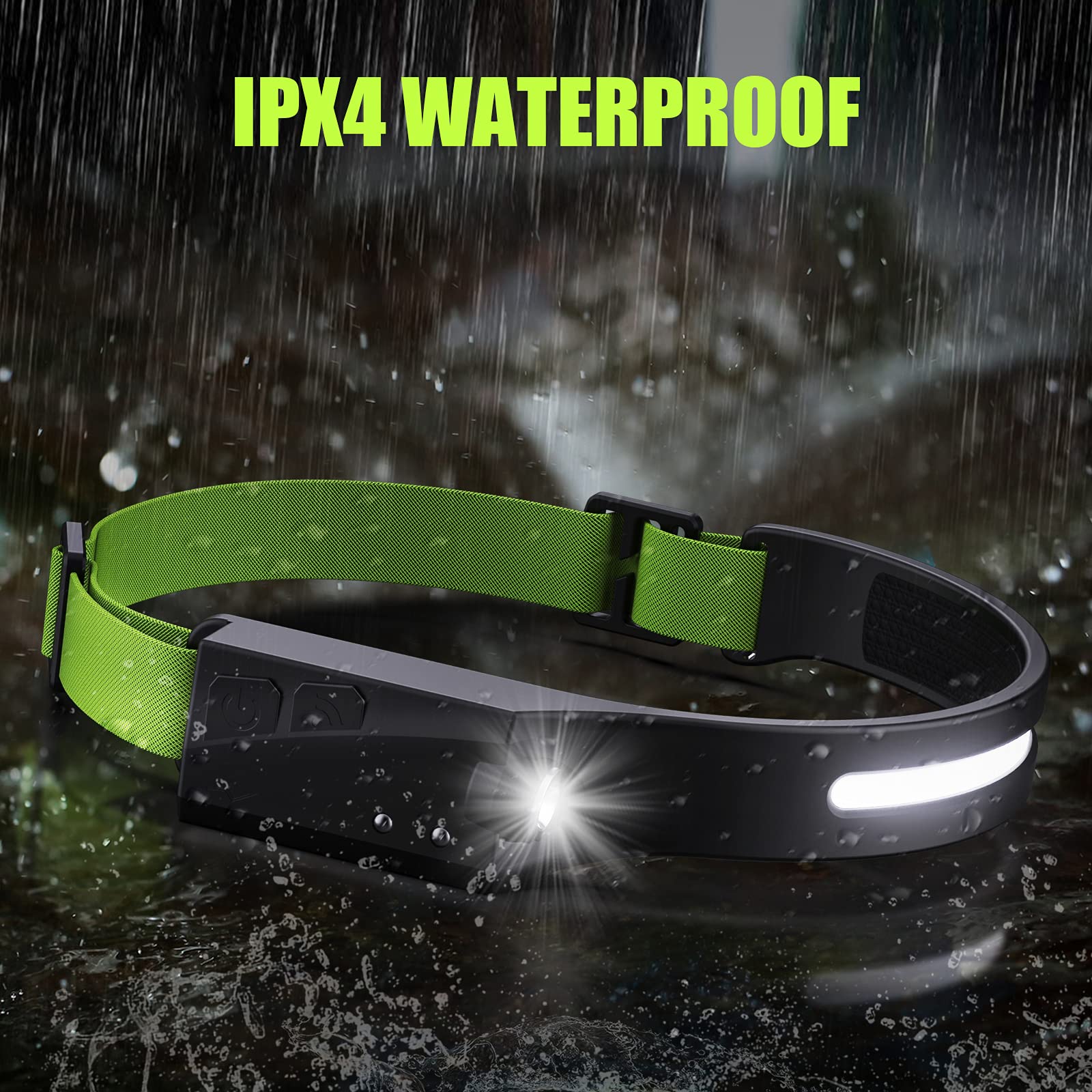 HASTHIP LED Headlamp for Running Camping and Hiking with 600 Lumens Motion Sensor | USB Rechargeable IPX4 Waterproof Design