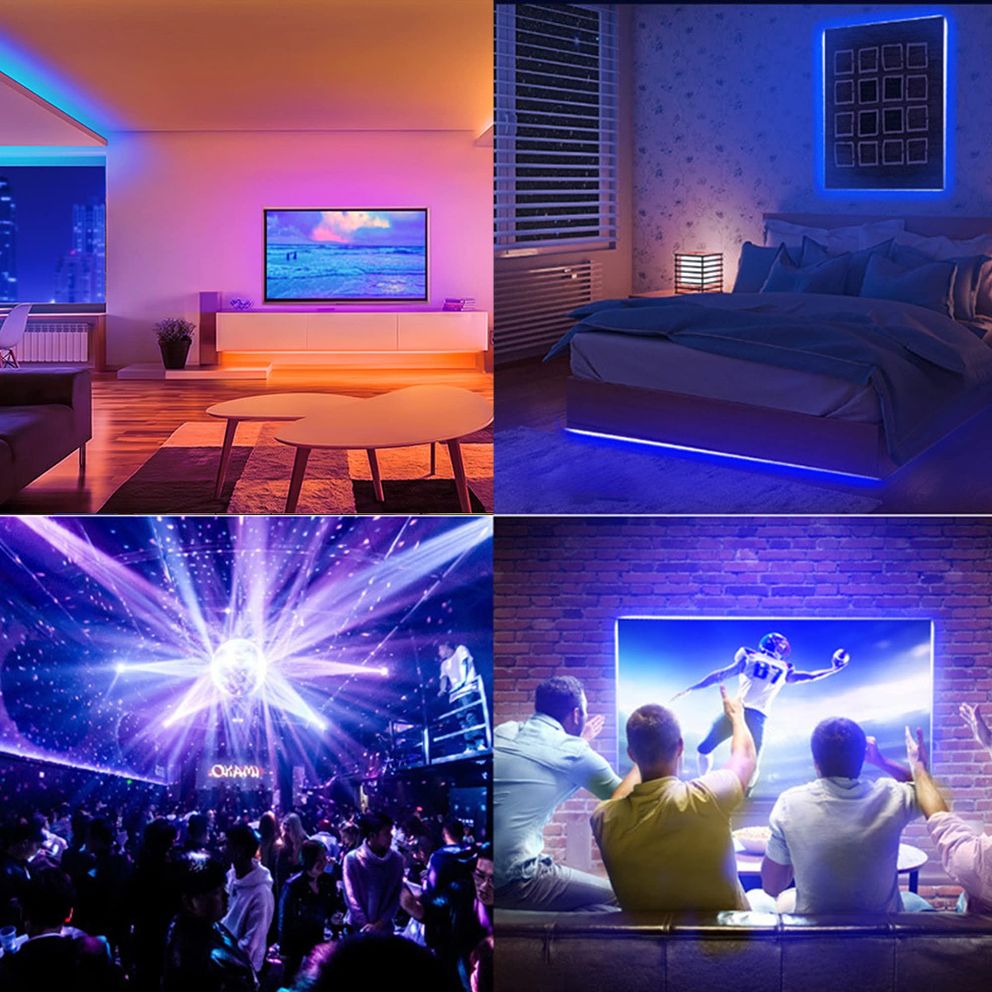 ELEPHANTBOAT RGBIC LED Strip Lights for Home Decoration with Music Sync and WiFi App Control 5M