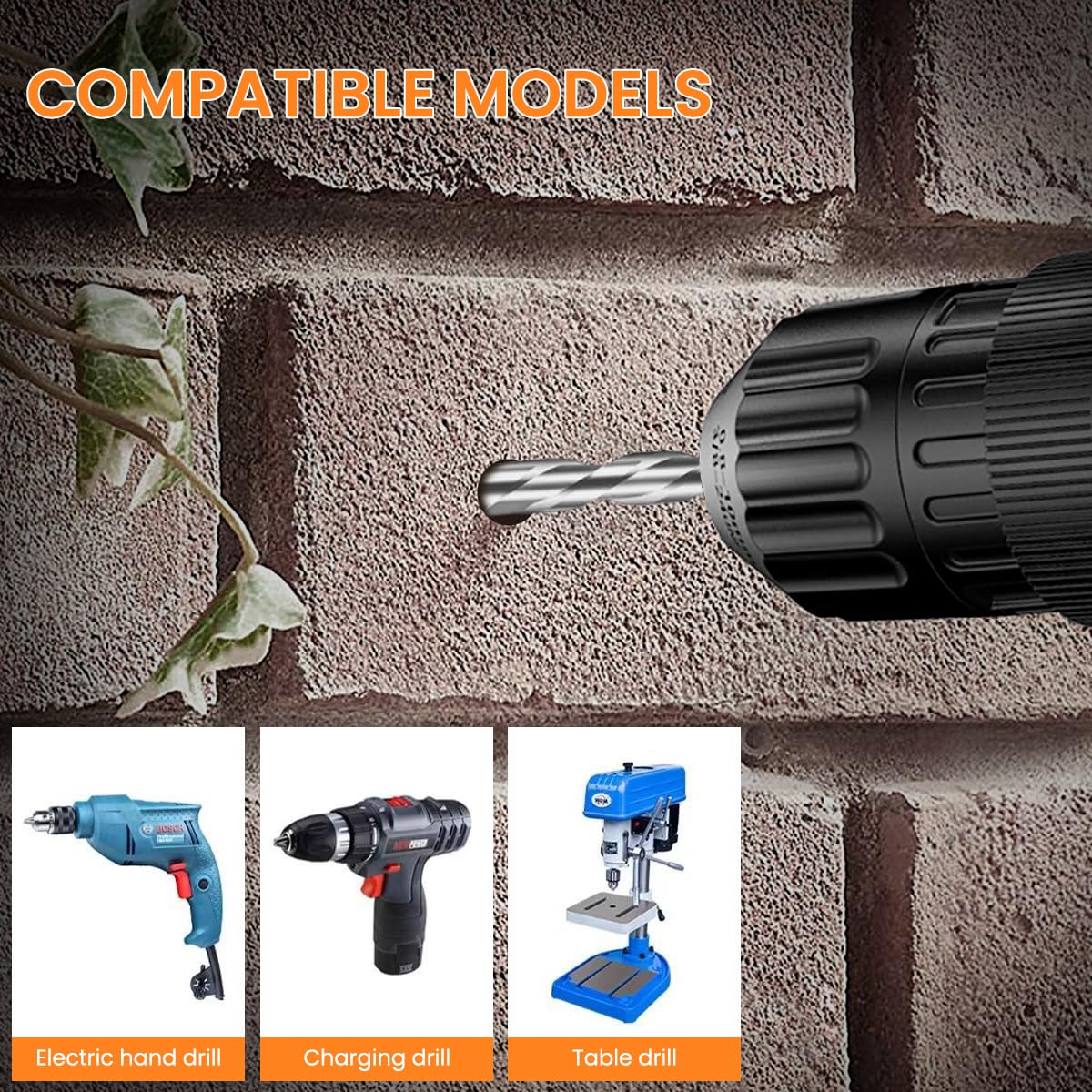 Serplex Drill Bits for Ceramic Tiles Glass and Concrete featuring 7Pcs 4-Edge Sawtooth Design