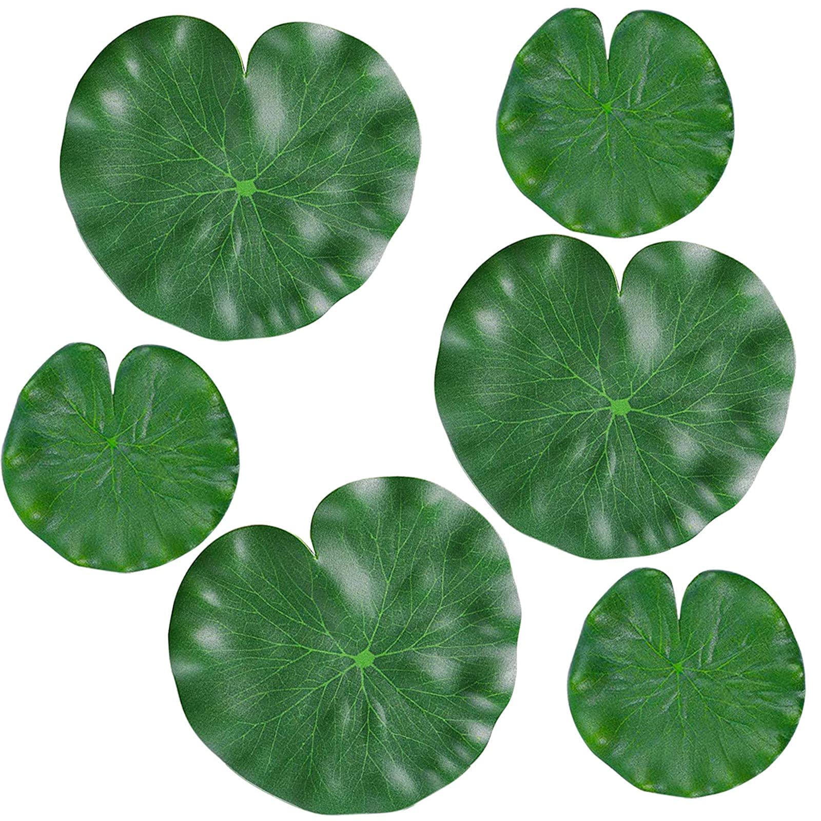 HASTHIP® Floating Lily Pads for Ponds, 6Pcs Realistic Lily Pads Leaves