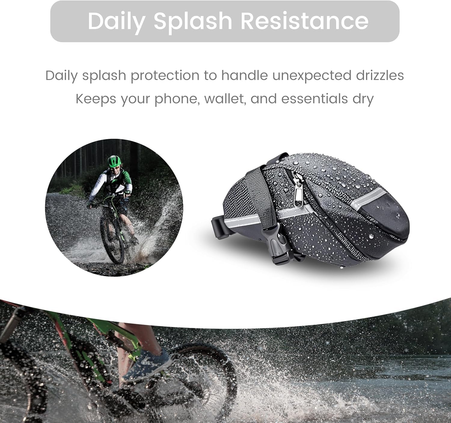 Proberos Bicycle Storage Bag for Under Saddle with 1 L Capacity and Quick Release Mount | 600D Oxford Waterproof Design
