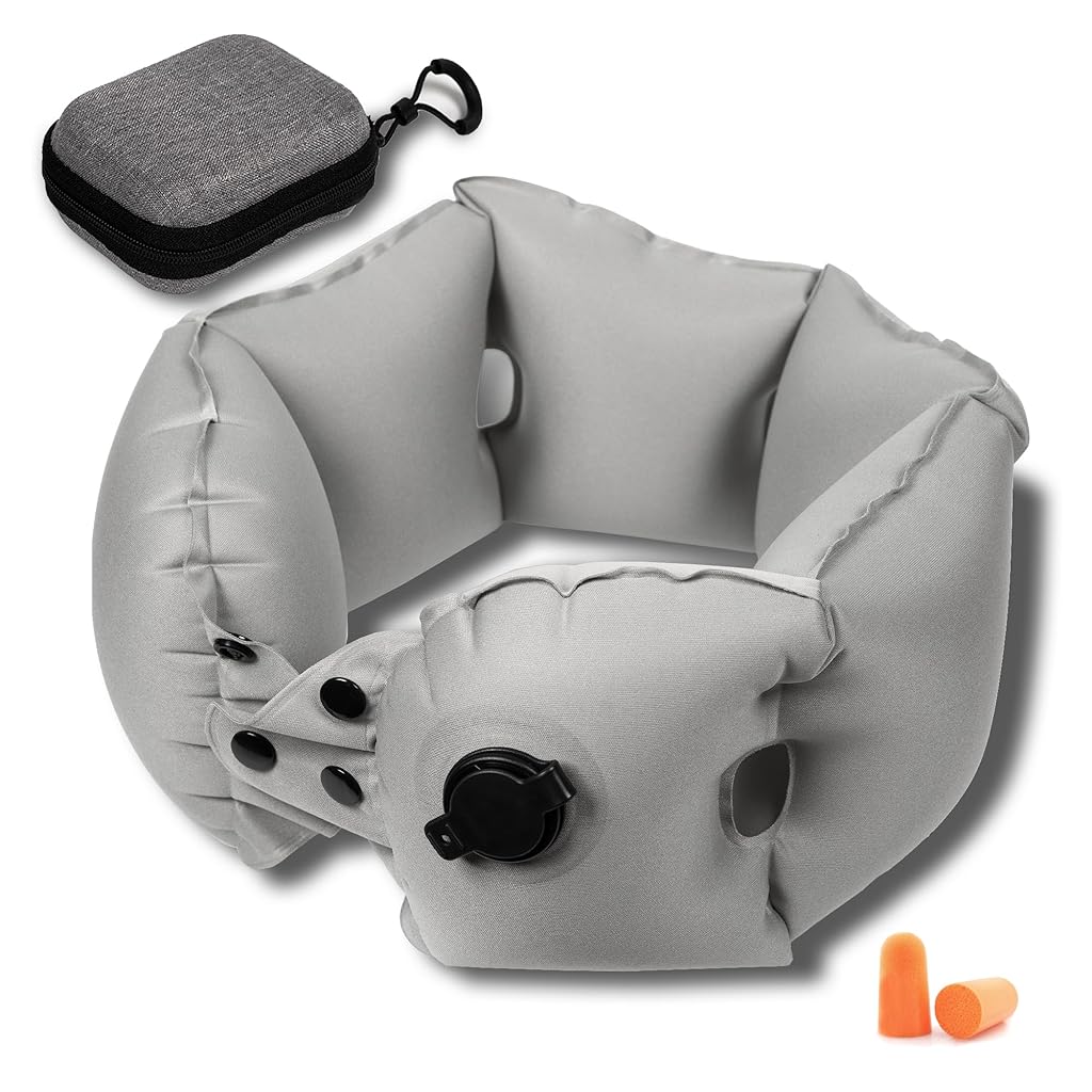 HANNEA® Ultral Portable Pocket Inflatable Travel Pillow for Airplane and Train