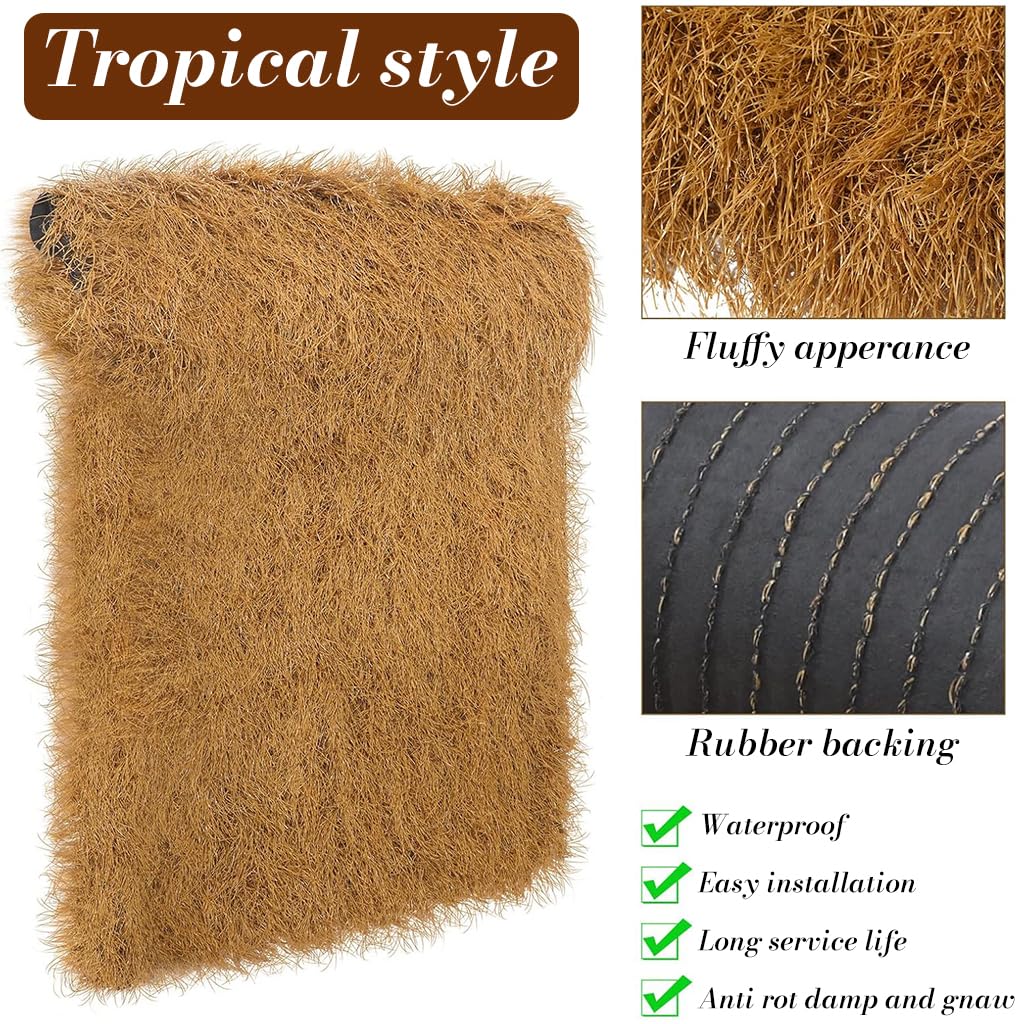HASTHIP Synthetic Thatch Roof Panel for Tiki Bar Gazebo and Garden | 50×200cm Roll with Anti Slip UV Resistant Design