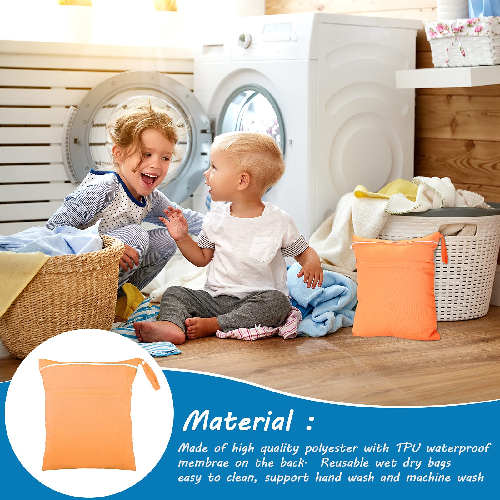 SNOWIE SOFT Baby Diaper Storage Pouches with Dual Zipper 30x36cm TPU Waterproof Silver | 2pcs