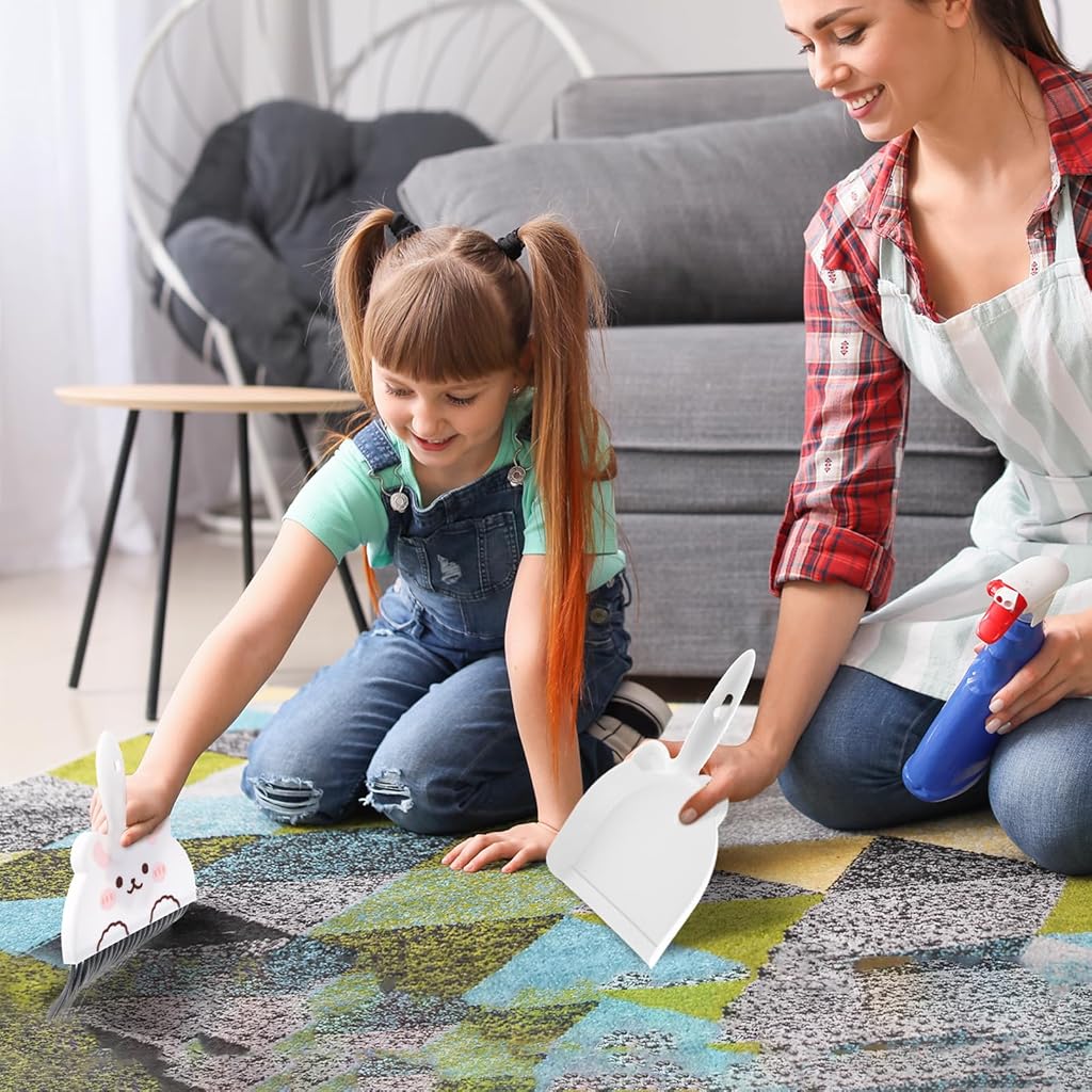 HASTHIP® Portable Mini Dustpan and Brush Set Cute Small Broom with Durable Brush,Lightweight Dust Pan and Broom Set for Desktop