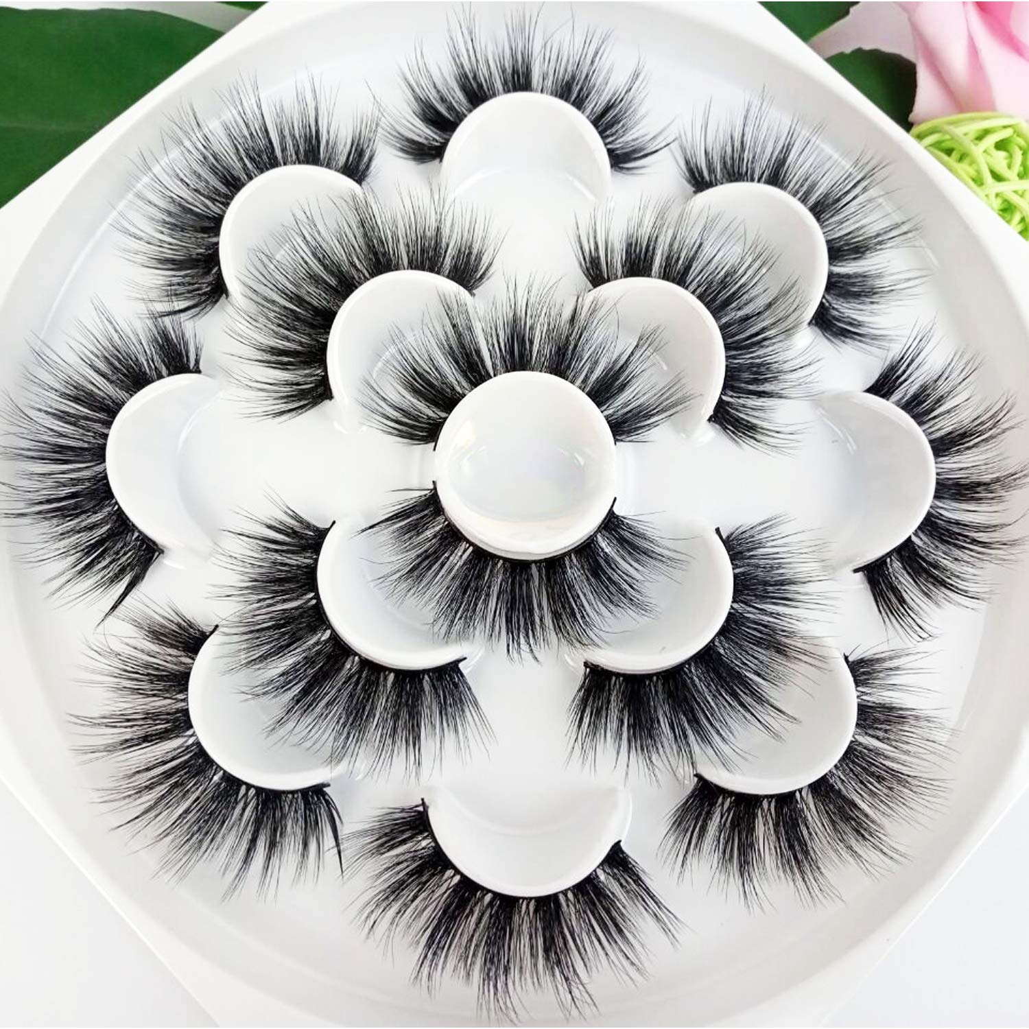 MAYCREATE 7 Pairs False Eyelashes Party Look 3D Lashes 15-18mm Fake Eyelashes For Party