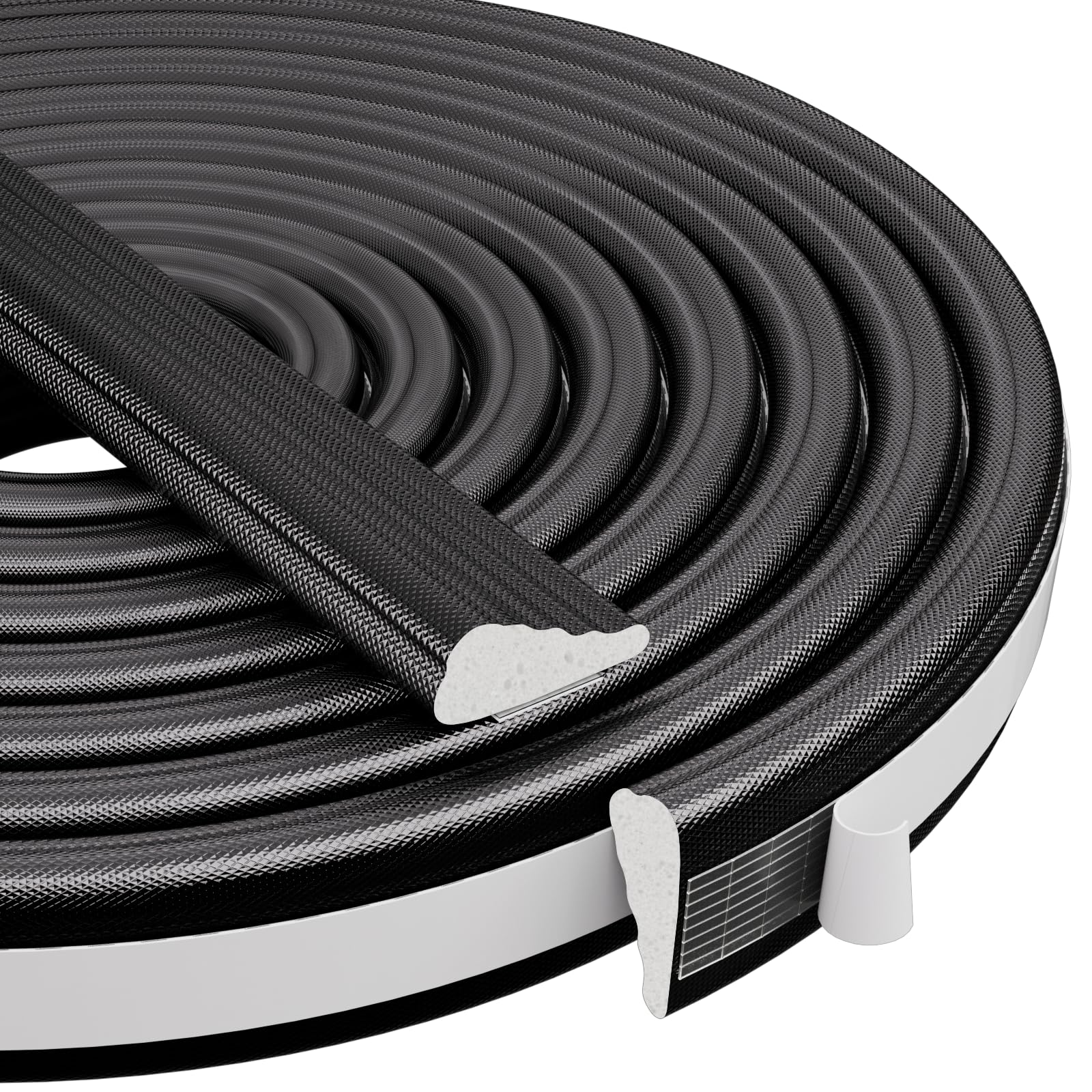 HASTHIP® Door Tape for Gap - 196.8 Inch Wedge Foam Window Weather Stripping Soundproofing Frame Insulation Tape Foam Filler for Gaps, Black