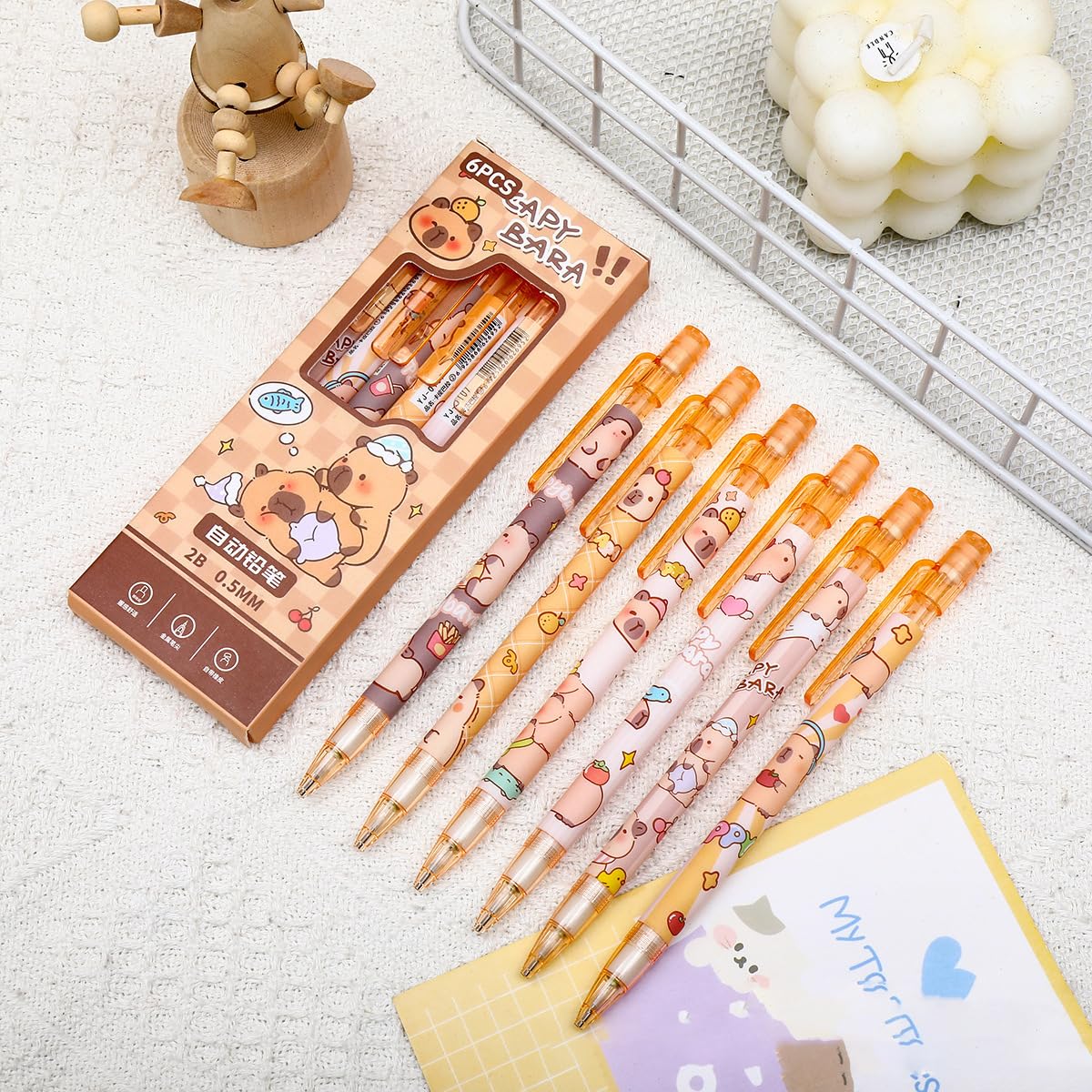 Climberty Capybara Cartoon Stationery Set for School and Gifts with A5 Coil Notebook | Cute Supplies for Girls