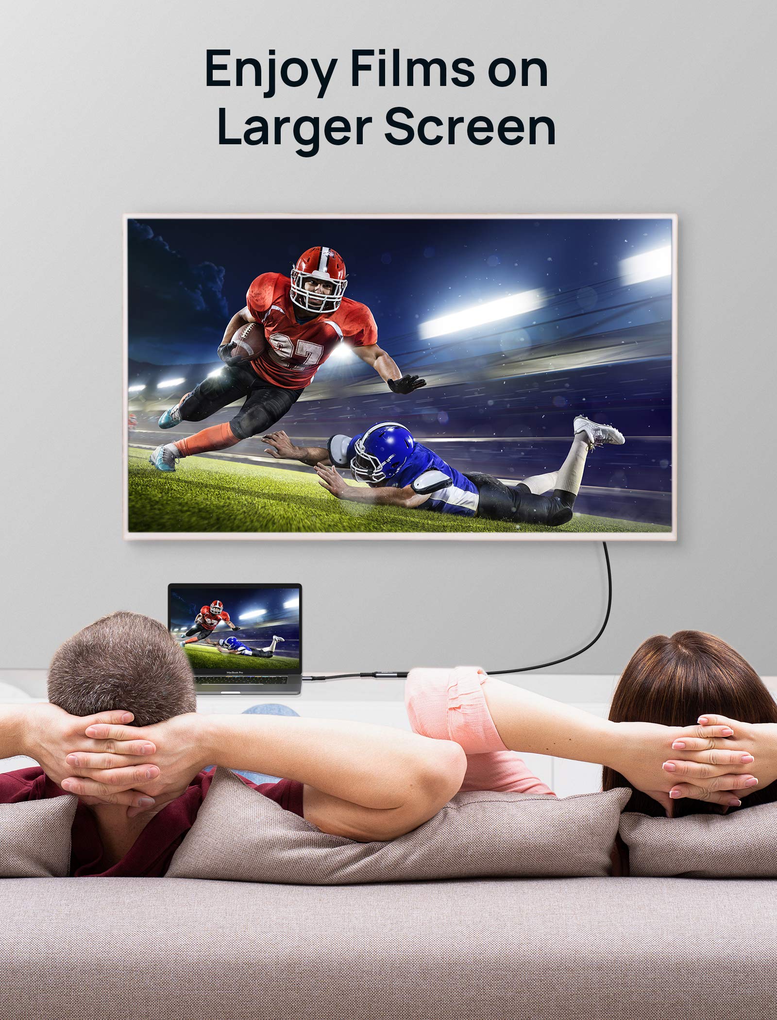 JSAUX USB Type C to HDMI Adapter 4K@30Hz with Anti Interference Design and Aluminum Housing