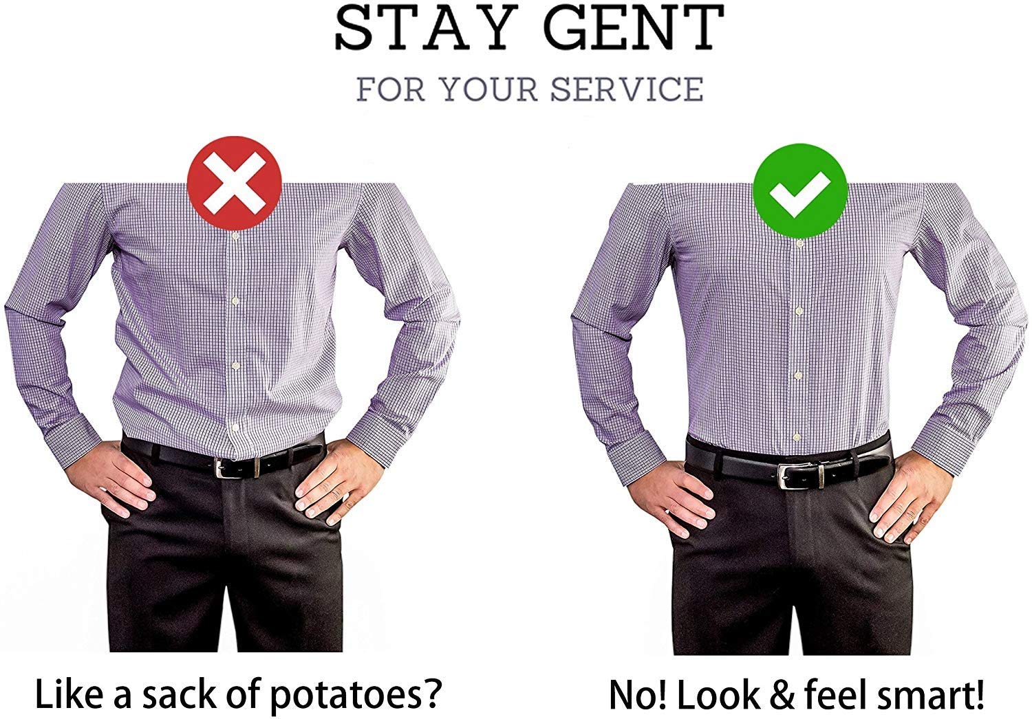 GUSTAVE® Men's Shirt Stays Adjustable Elastic Shirt Garters with Locking Non-Slip Clips
