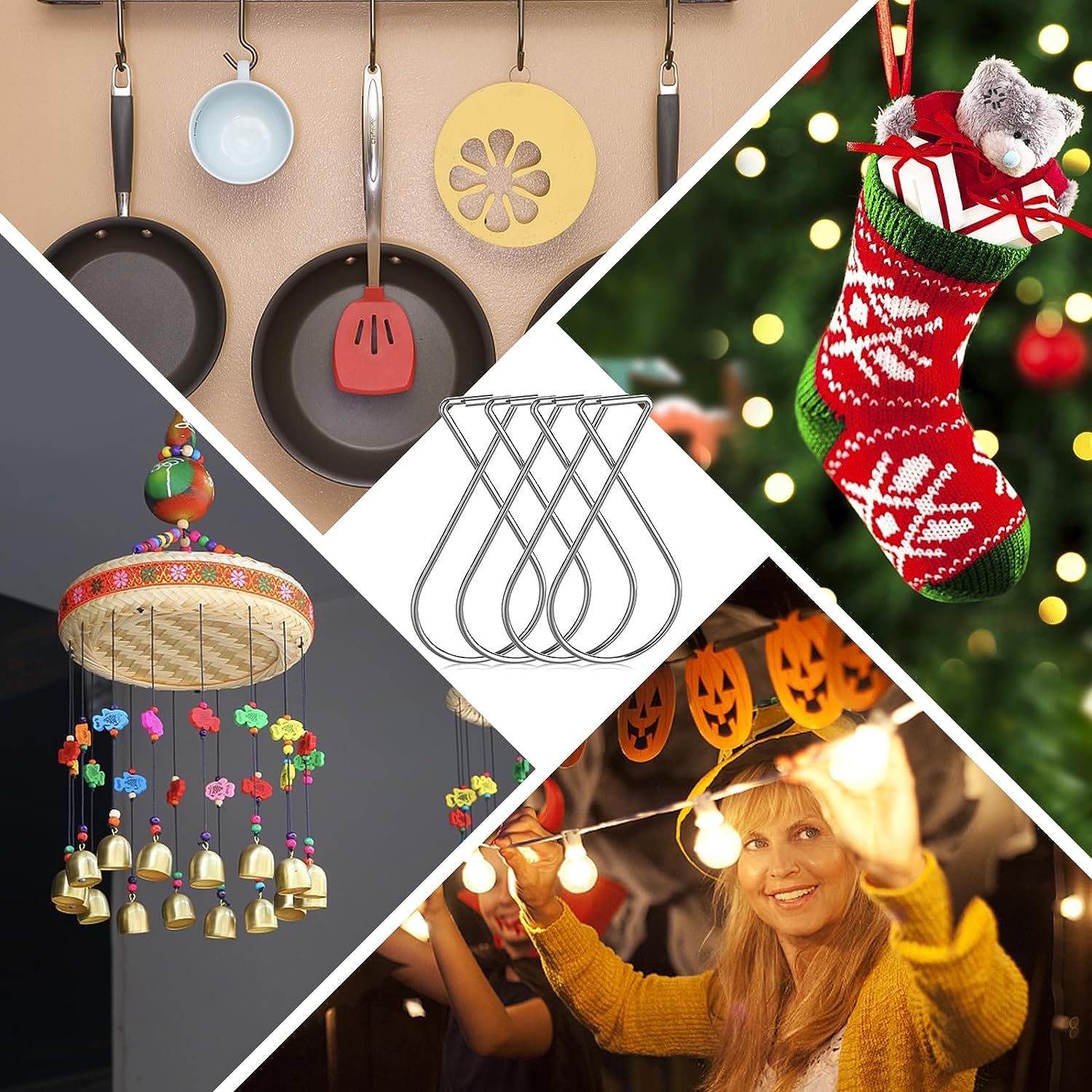 Serplex Ceiling Hanger Hooks for Drop Ceilings 30 Pack with Elastic Cross Clip Design | Metal Clips for Hanging Decor and Signs