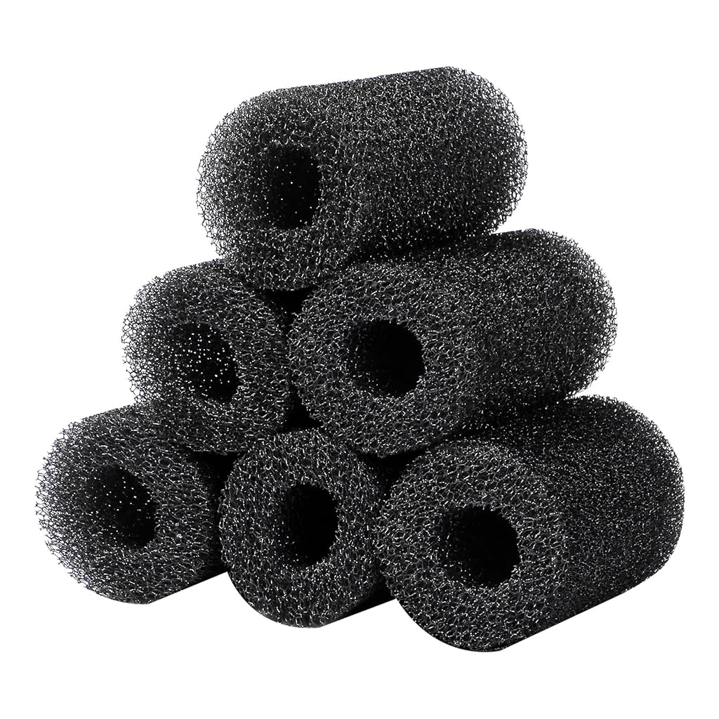 Qpets® 6Pcs Filteration Sponge Sleeves for Fish Tank Water Inlet Pipe Tiny Fish and Fry Protectors Sponge Filter Covers Sponge Intake Filters for 1.5cm Dia Inlets Pipe
