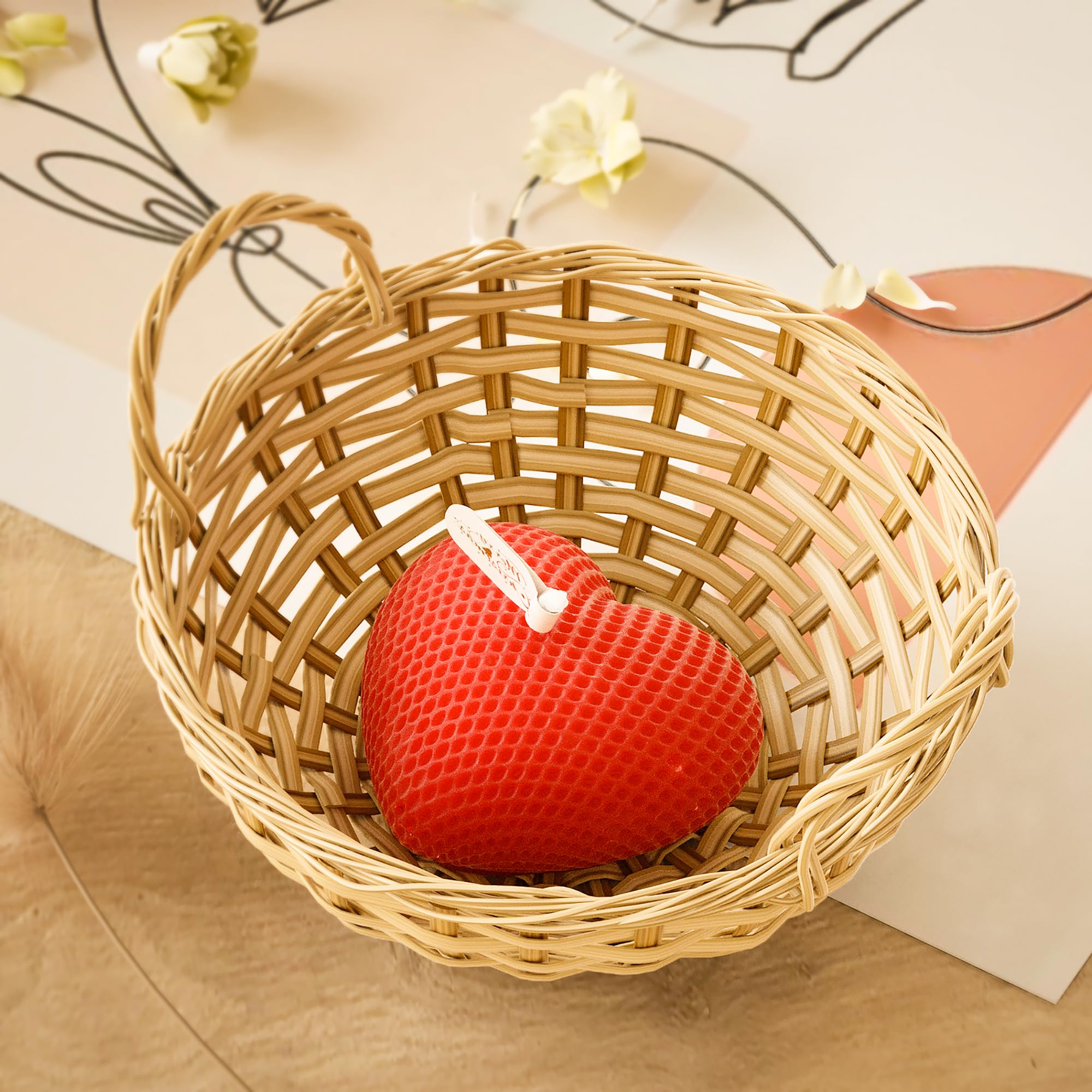 ZIBUYU Heart Shaped Chocolate Mould for DIY Crafts featuring 3D Woven Pattern 3PCS Silicone