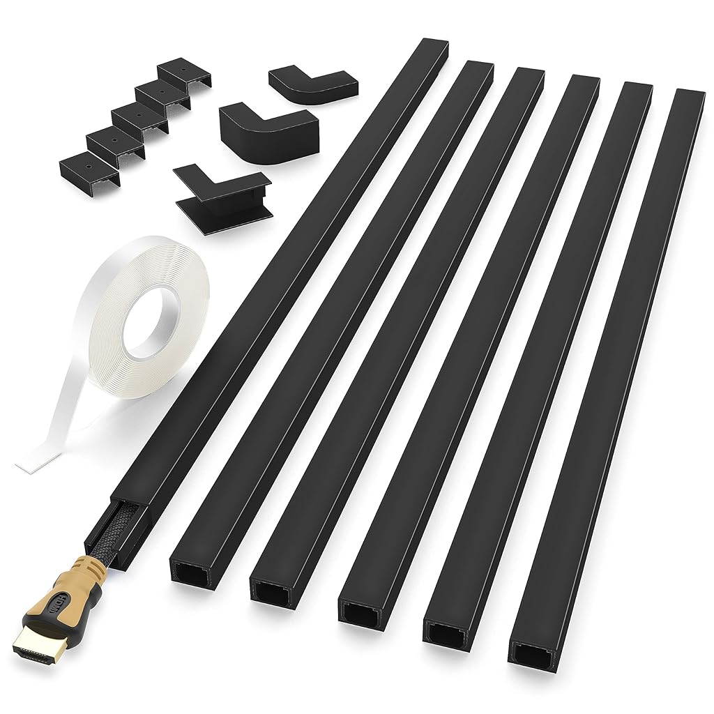 Serplex® 6Pcs Cord Hider 15.7 inches Connectable Cable Hider, One-Cord Cord Covers for Wall, Sliding Cable Cover Raceway, Wire Hiders for Tv on Wall, Wire Covers for Cords