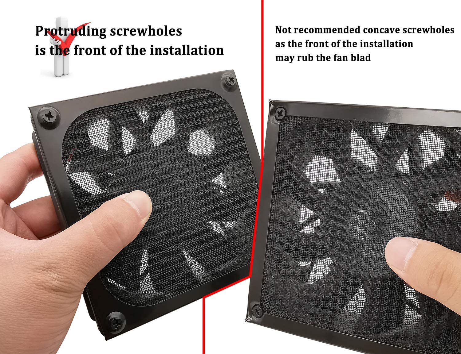 HASTHIP Fan Filter for 120mm PC Case featuring Aluminum Alloy Frame and Stainless Mesh | 3PCS