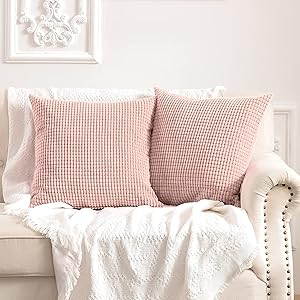 HASTHIP® 2Pcs Pillowcases Throw Pillow Covers, 15.7 inch Square Decorative Couch Pillow Covers Zip Pillow Covers, Pink Polar Fleece Pillow Covers, Removable, Easy to Clean