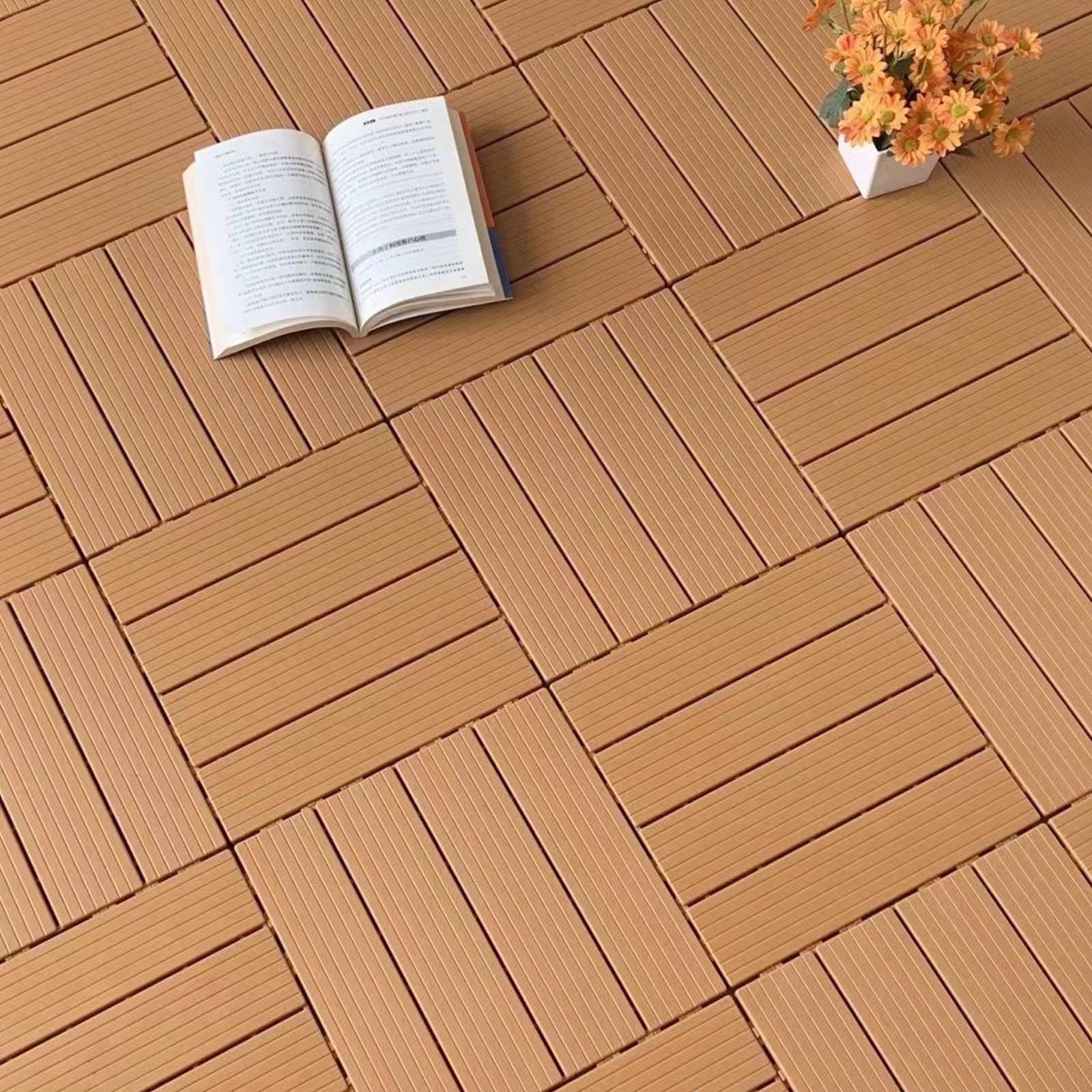 HASTHIP® 4 Pcs Outdoor Waterproof Patio Tiles for Garden Balcony Backyard