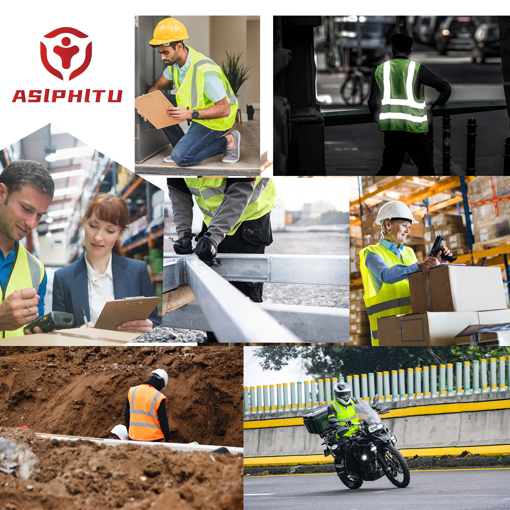 Serplex Reflective Safety Vest for Construction and Warehouse Crews with Zip Front and Multi Pockets | Quick Dry Mesh Green Design for Men and Women