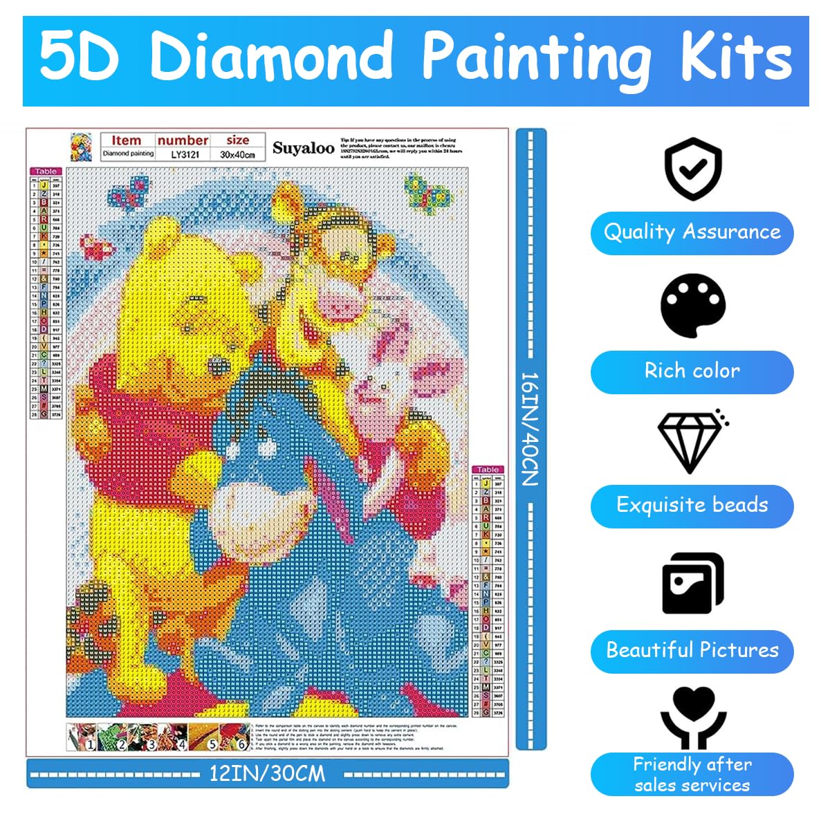 HASTHIP Diamond Painting Kit for Home Decoration with 12x16inch Canvas | Gift for Kids and Adults