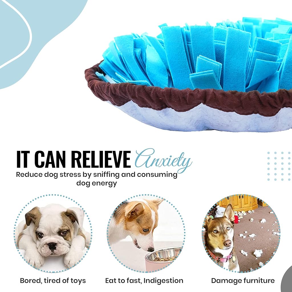 Qpets® Snuffle Mat for Dogs Interactive Feed Game Dog Toys/Dog Puzzle Toy That Helps with Stress Relief, Foraging Skills, Brain Stimulation and Boredom Dog Playing Items Dog Gifts