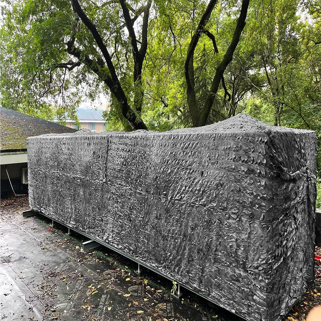 Optifit Camo Netting for Hunting and Outdoor Concealment featuring 1.5×3 m Size & Breathable Polyester Black Cover