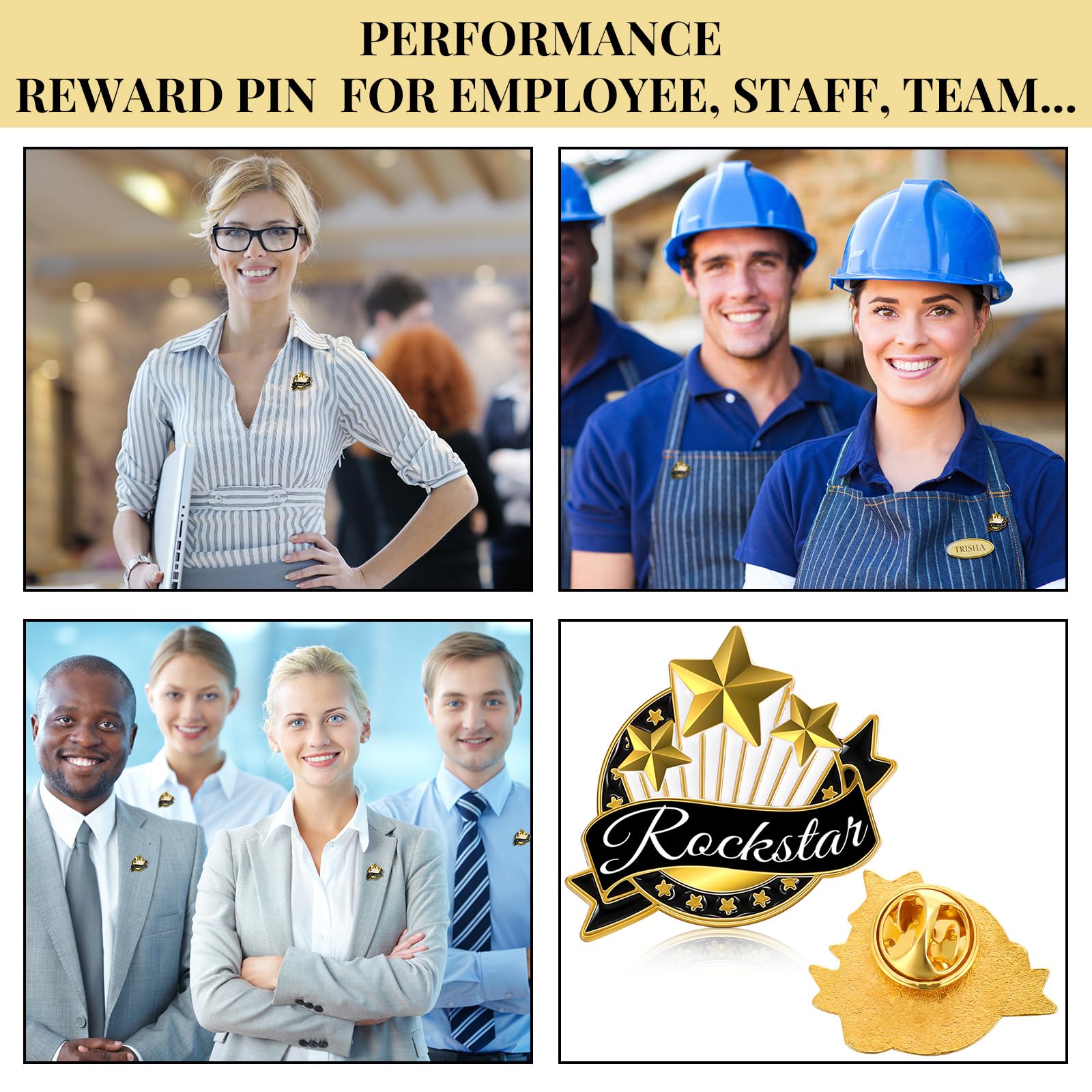 SANNIDHI Employee of The Month Lapel Pin for Recognition with Gold Plating Finish | Reward Badge