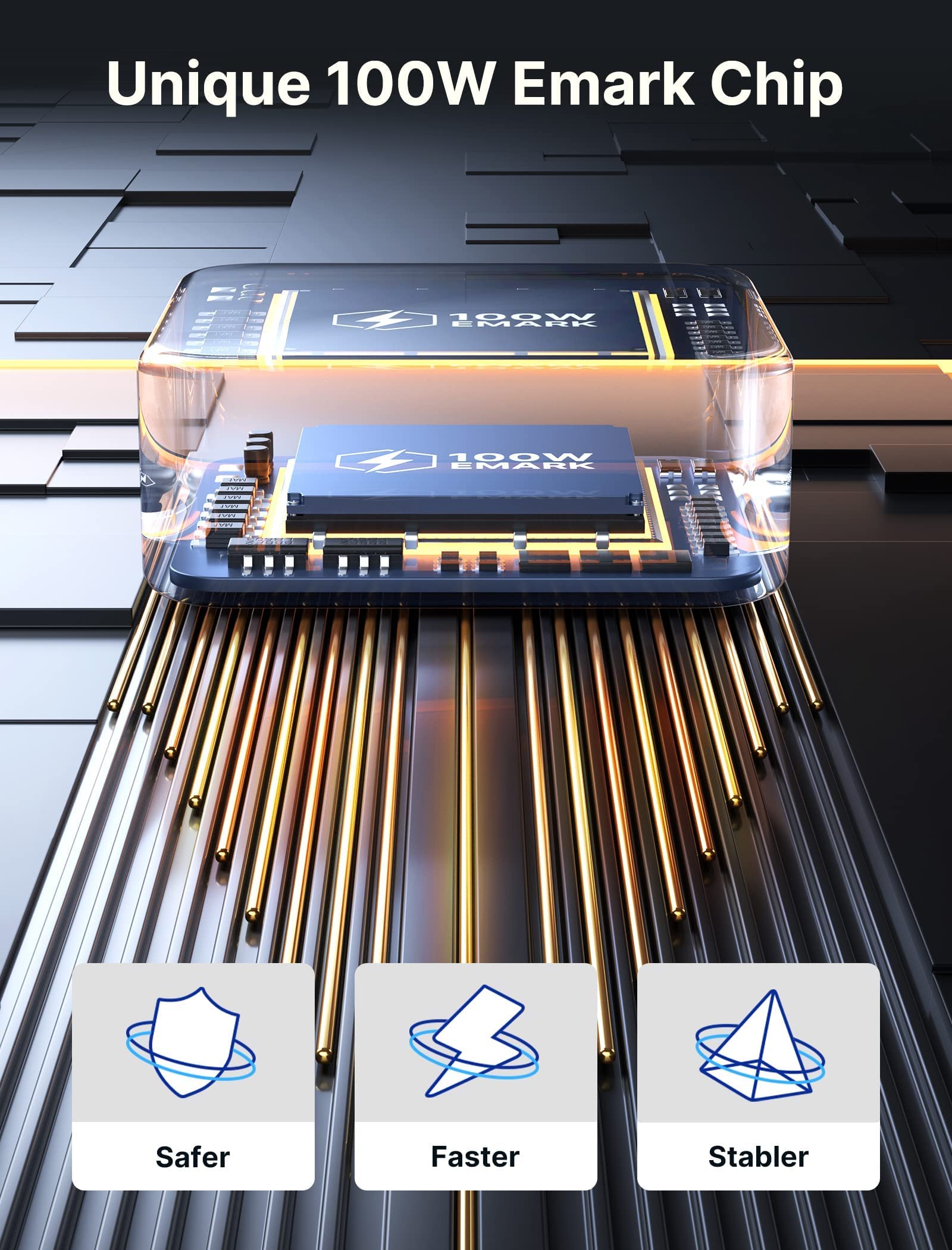 JSAUX USB C to USB C Cable for Fast Charging 100W 5A 6.6ft | Braided Red 2 Pack