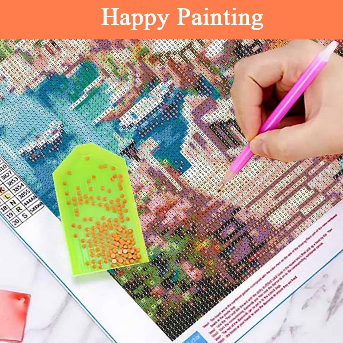 HASTHIP Diamond Painting Kit 12x16 inch for Home Wall Decor featuring 5D Round Diamonds | DIY Art Craft for Relaxation