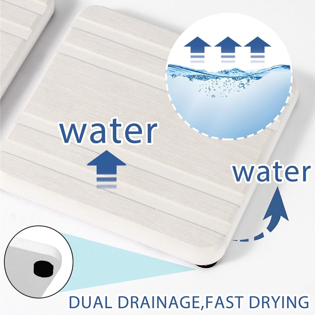 HASTHIP® 3PCS Water Absorbing Stone Tray,