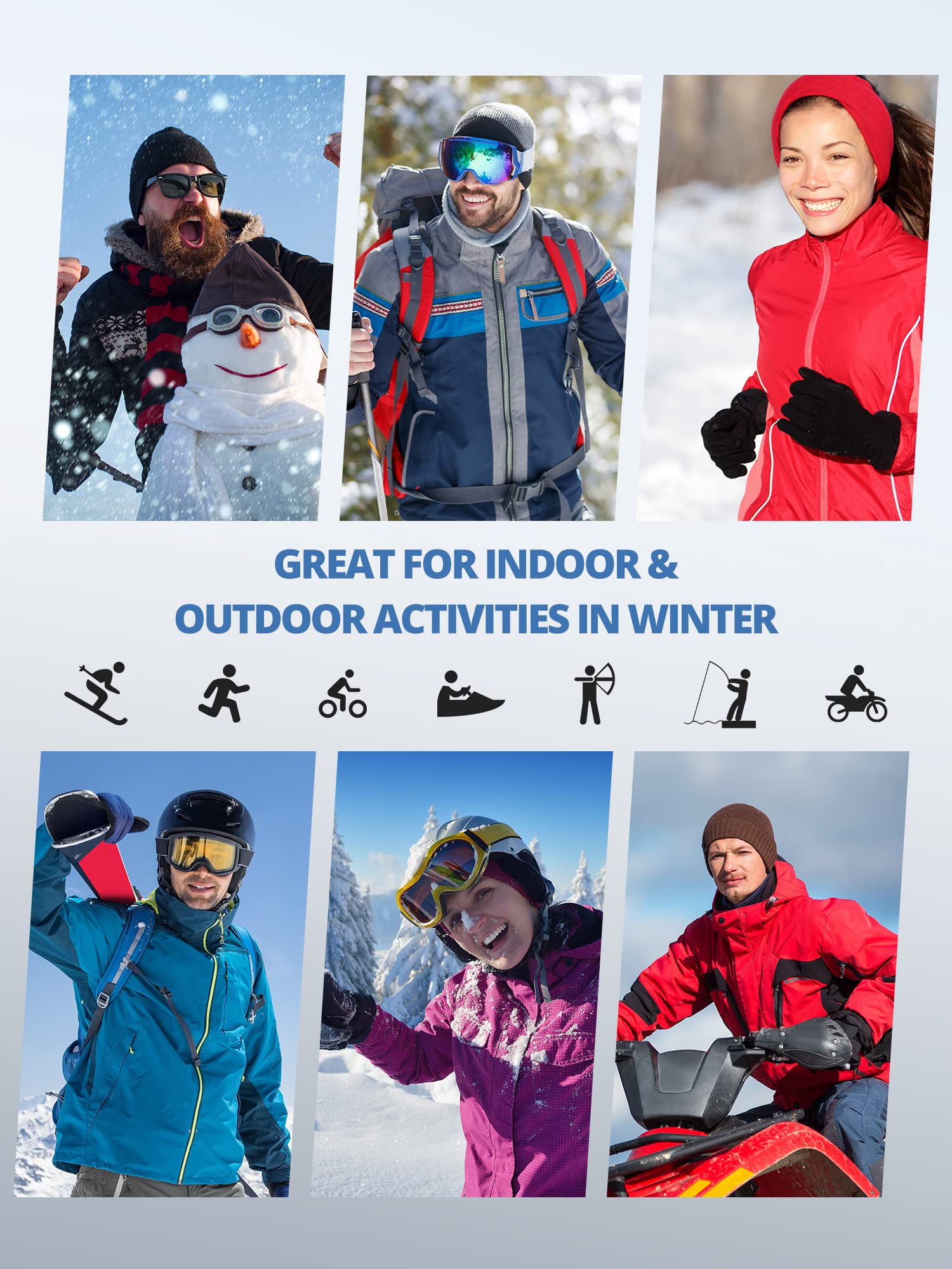 PALAY Winter Headband for Running and Cycling with Button Design and Polar Fleece | 9.25×4.72 in Unisex Ear Warmer