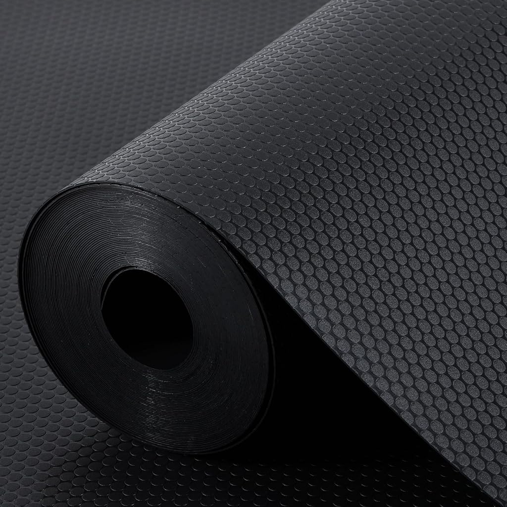 HASTHIP® Shelf Liners for Kitchen Cabinets, Non Adhesive, Black 45 * 300CM