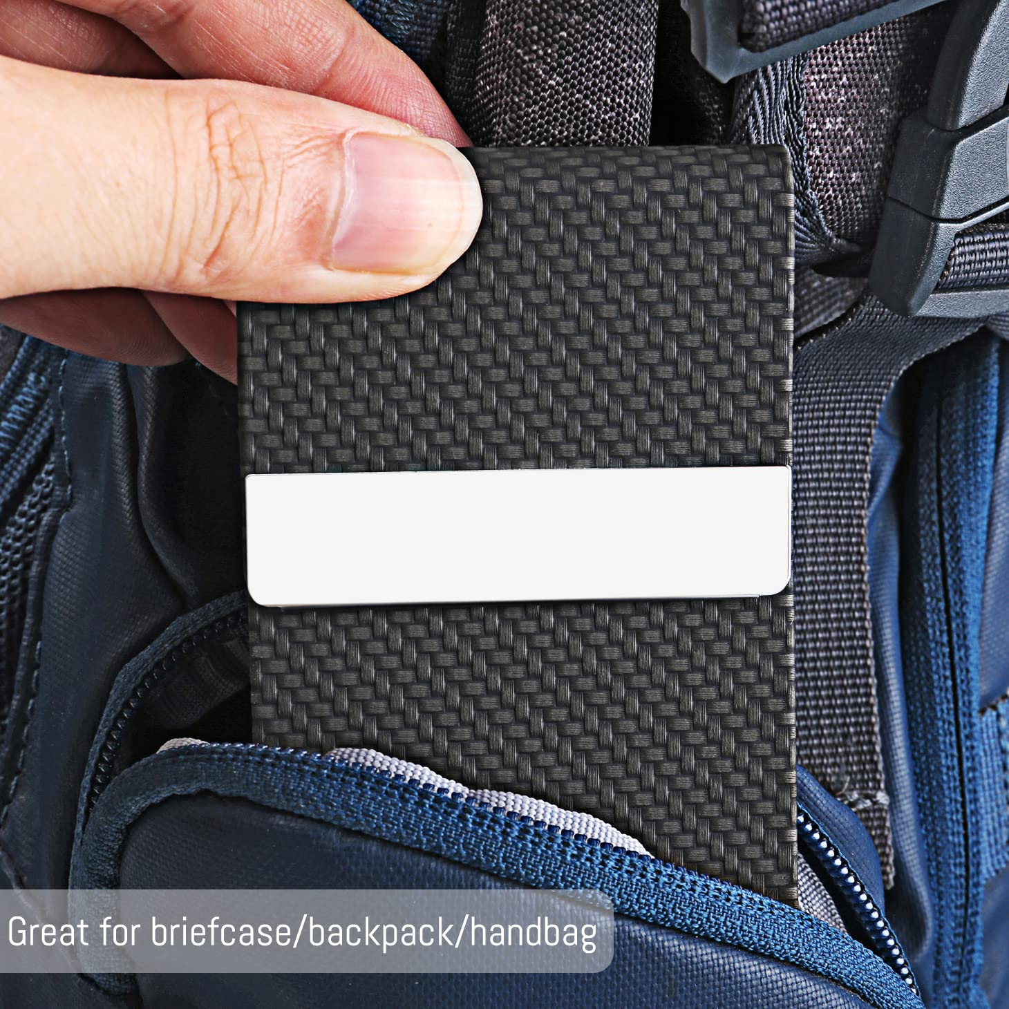 Zibuyu Business Card Holder for Meetings with Magnetic Clasp and PU Leather Cover 6×9.5 cm