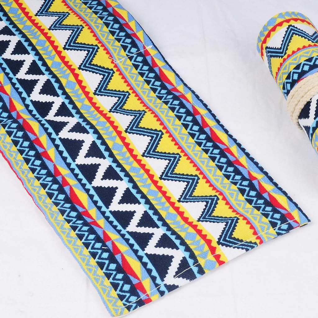 PATPAT® Canvas Pencil Wrap Case with 24 Slots Roll Up for Adults and Kids Coloring Holder Colored Pen Paint Brush Stationery Storage Pouch Gift Girls Without Pencils 3 PCS