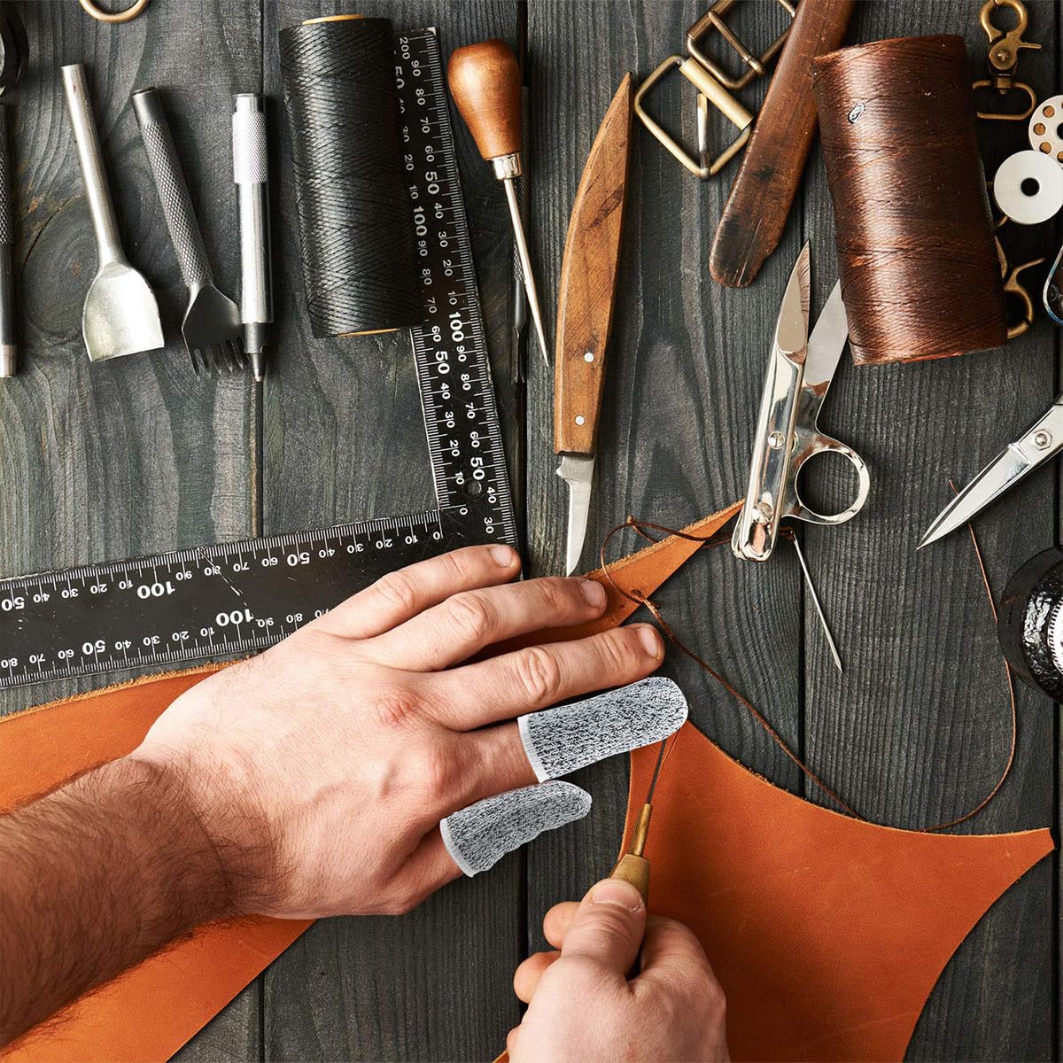 Supvox Finger Cots for Kitchen and Sculpture featuring 90PCS Five Stage Cut Resistant HPPE Fabric