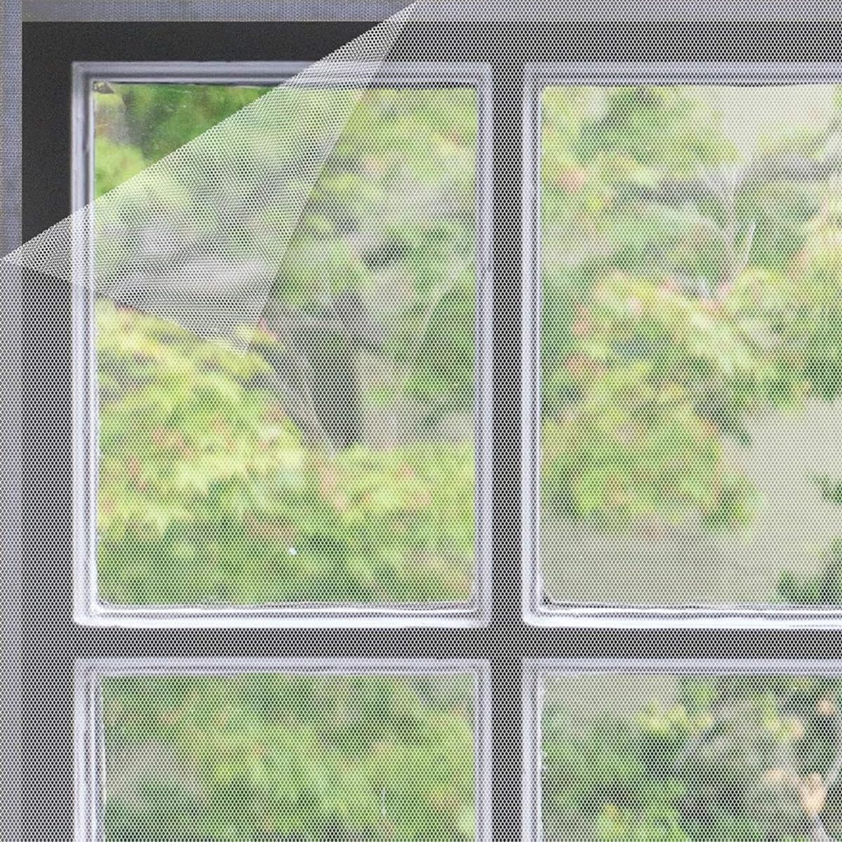 HASTHIP Nylon Window Screen Mesh for Insect Protection featuring Self Adhesive Design | Cuttable 1.5x2m White Net for Windows and Doors